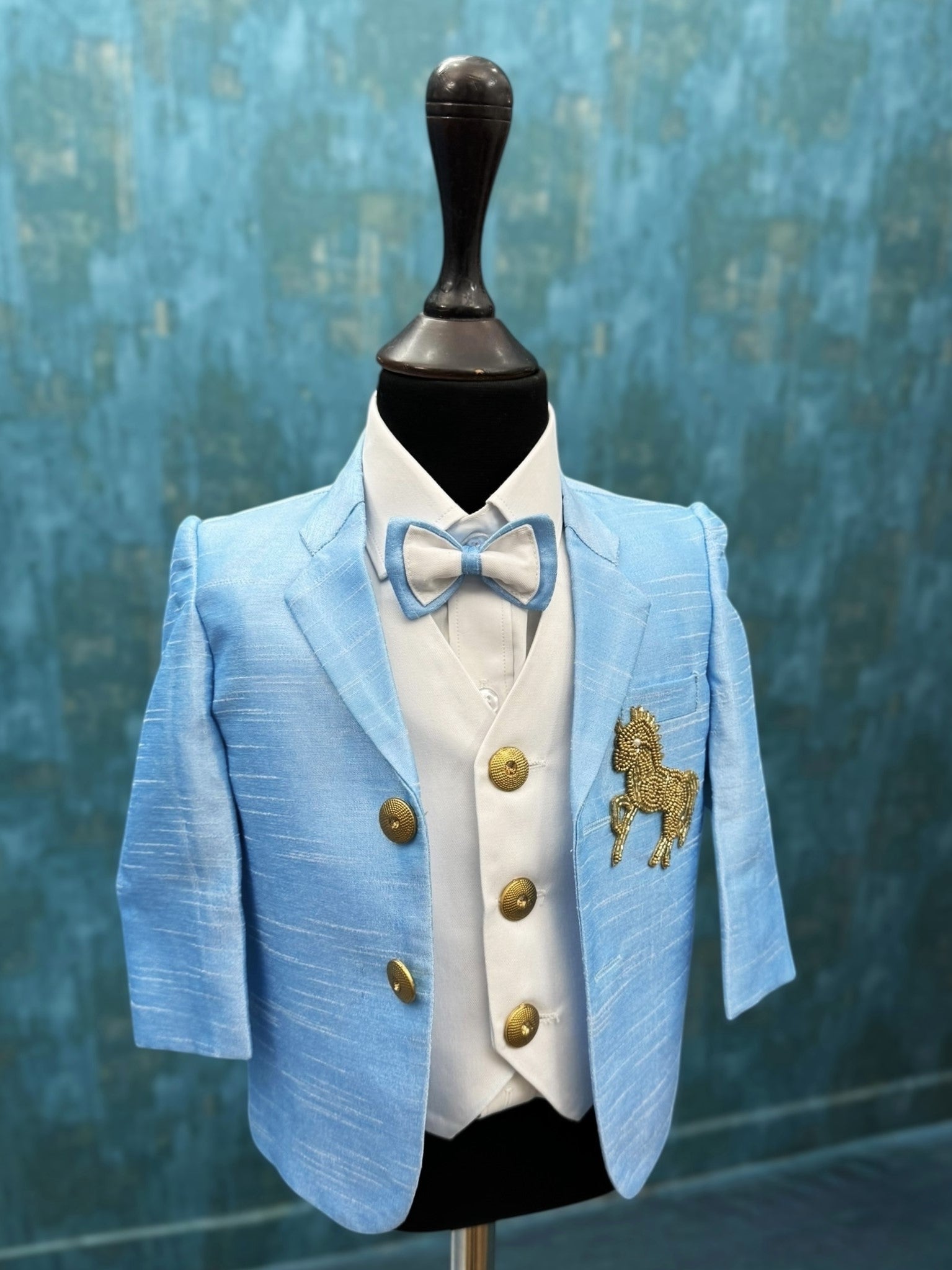 Royal Horse Motif Tailored Prince Party Suit