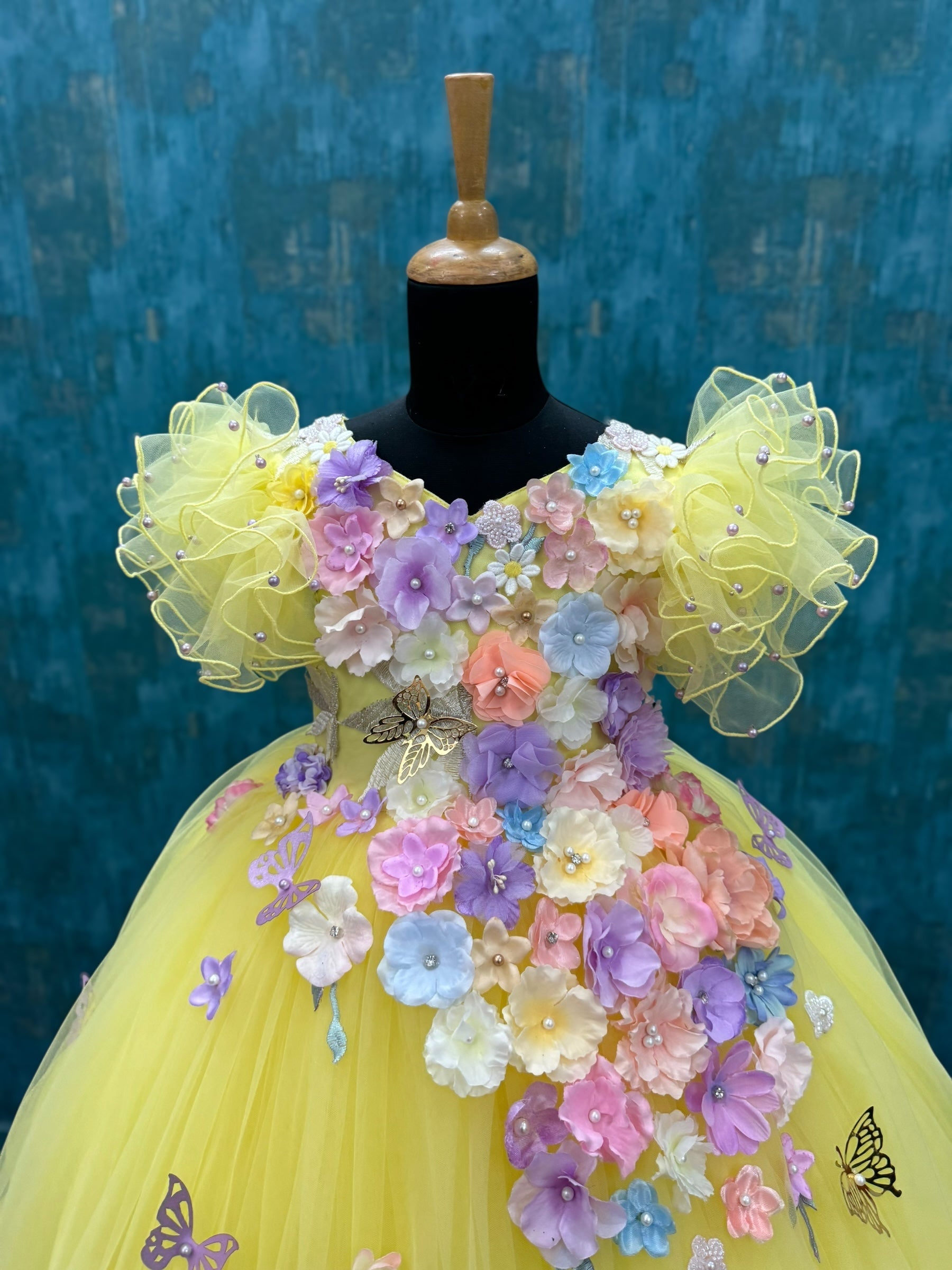 Spring Orchard Butterfly Blossom Ball Gown