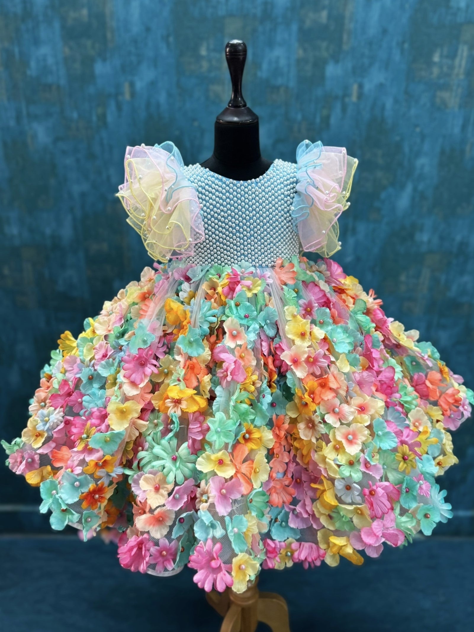 Rainbow Meadow Blossom Pearl Fairy Princess Ball Gown