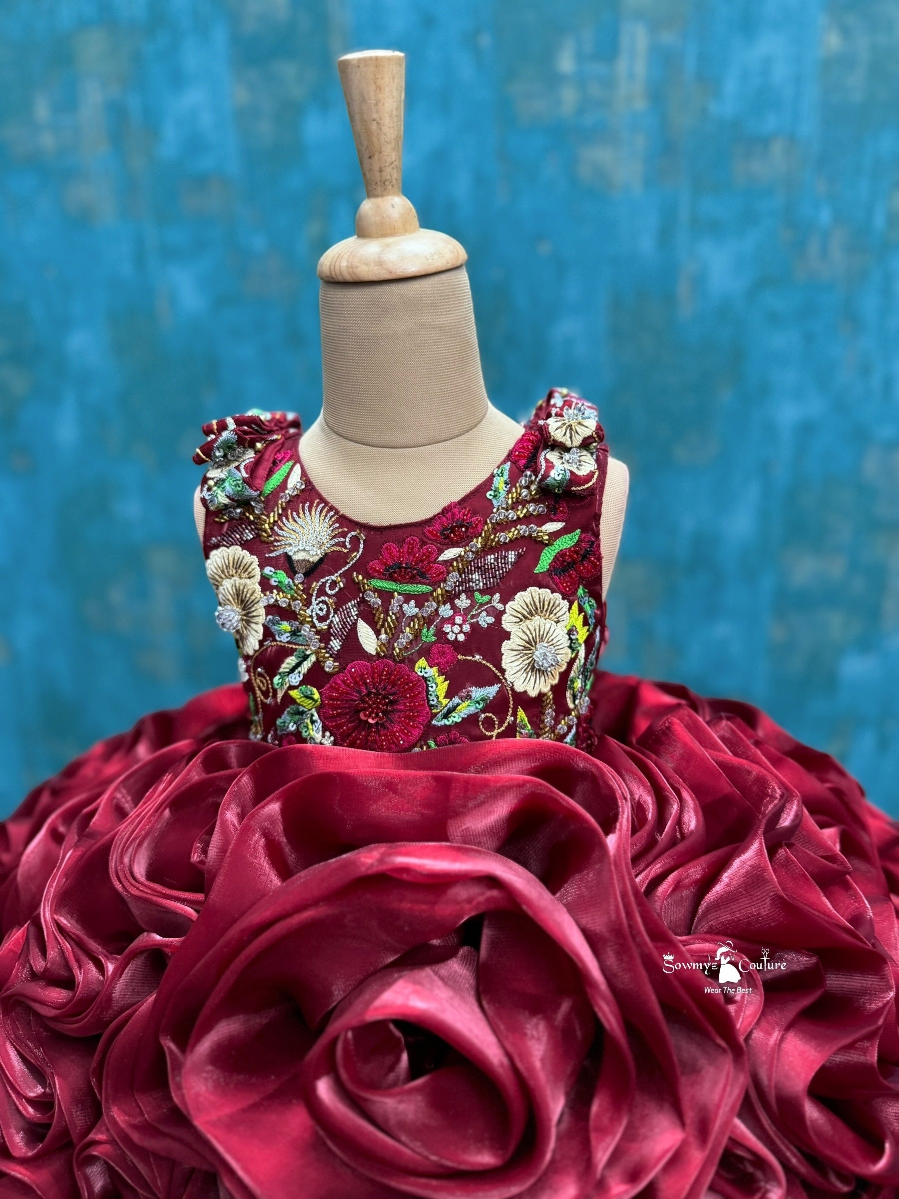 Premium Occasion Wear Dresses Online, Royal Red Mom & Daughter Duo