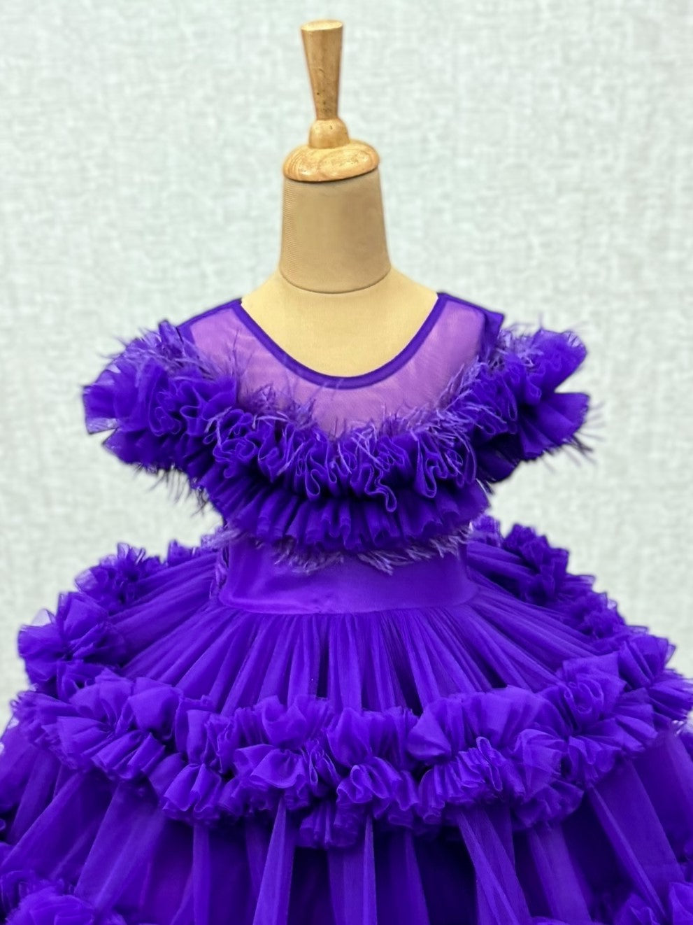 Imperial Purple Whisper Ruffle Royale Celebration Dress