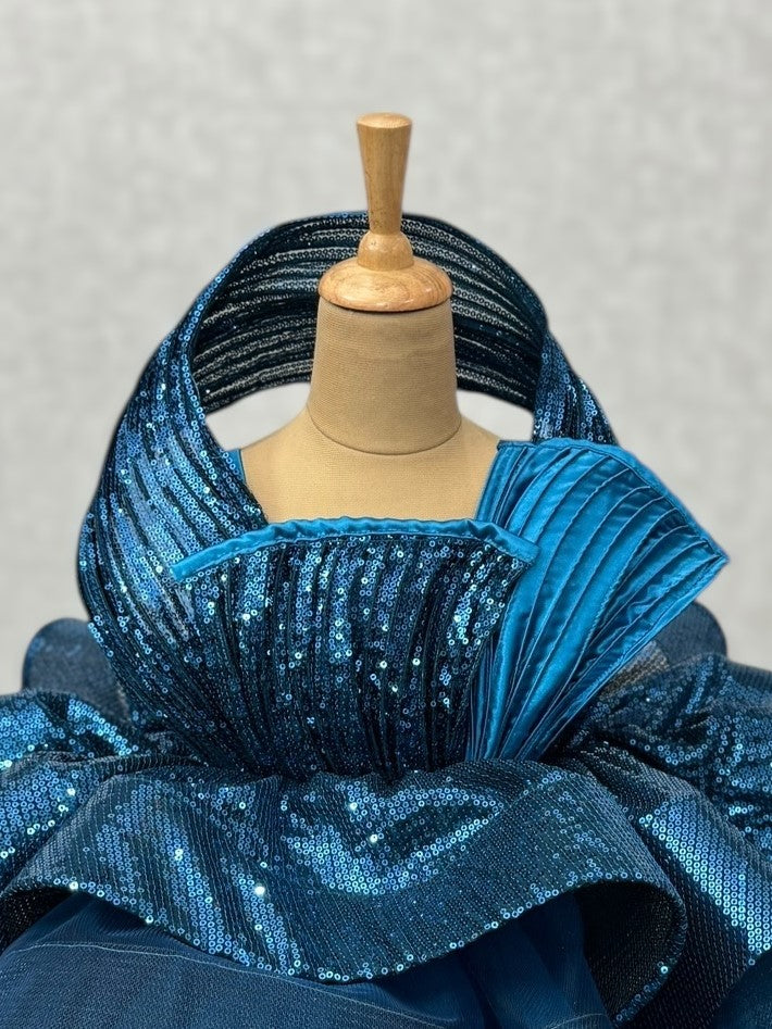 Ball gown for girls Online, Teal Blue Glitz Pageant Gown