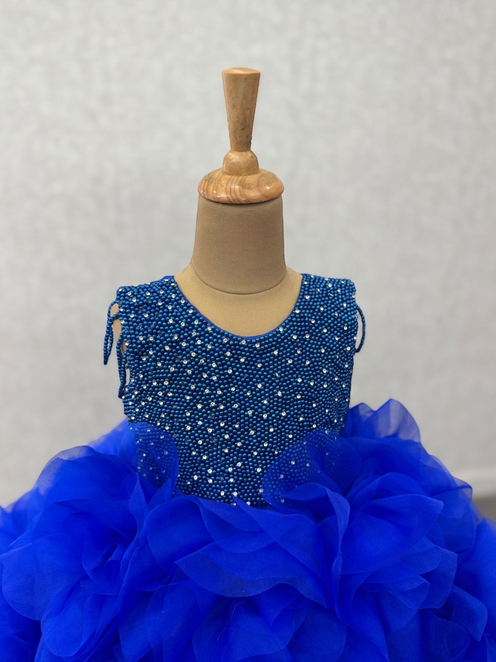 Kids Partywear Gown Online, Luxury Royal Blue Kids Party Dress
