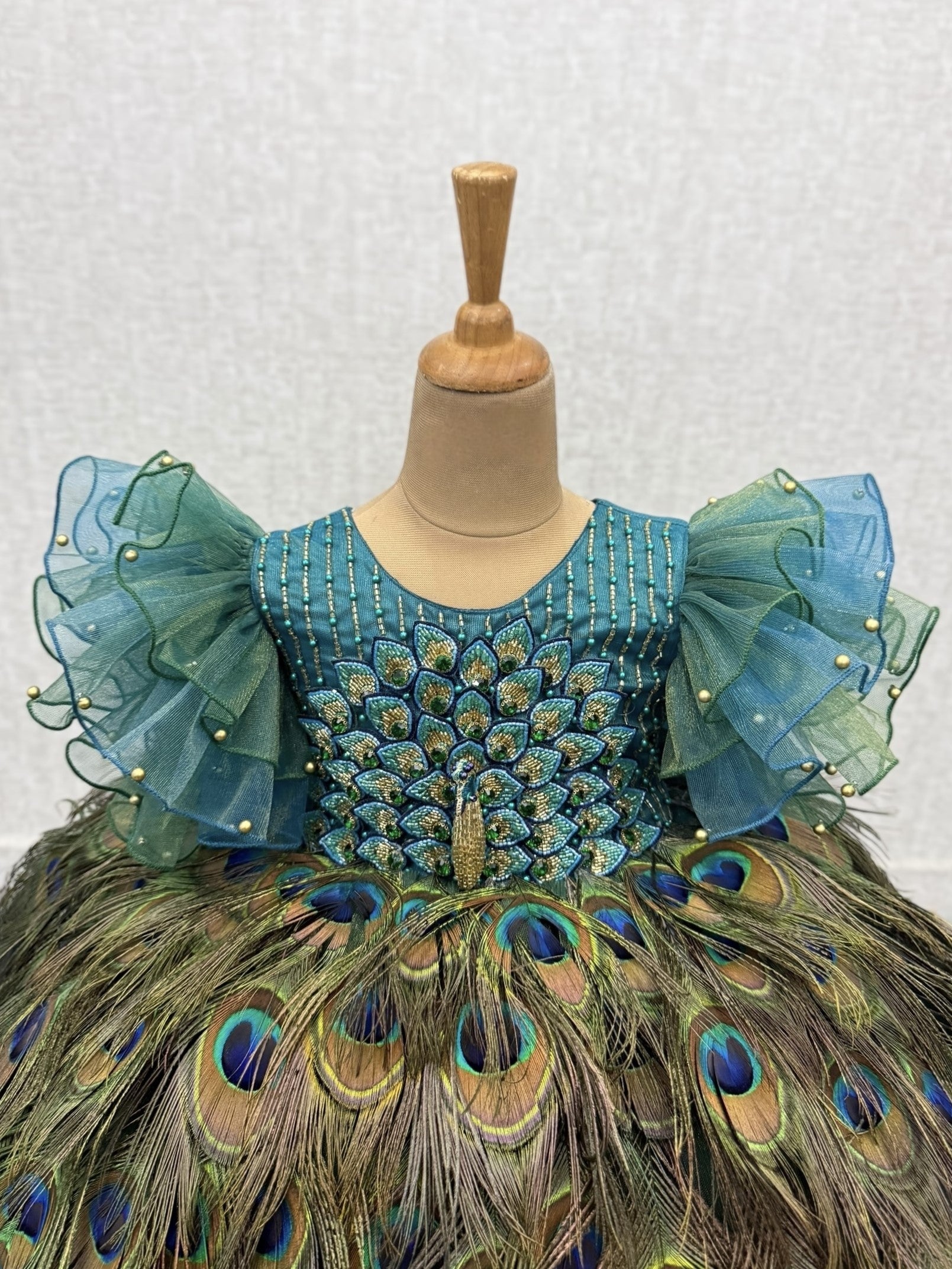 Peacock Dress for Girl Baby Online, Enchanted Peacock Princess Gown