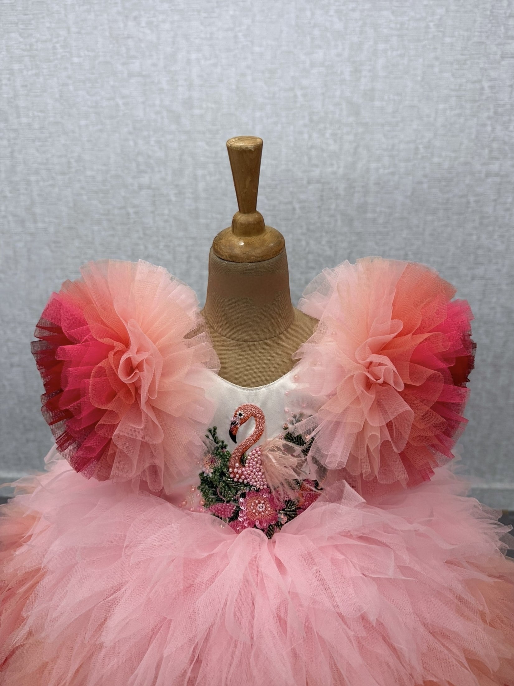 Ball gown for girls Online, Girls Flamingo Ombre Tulle Dress