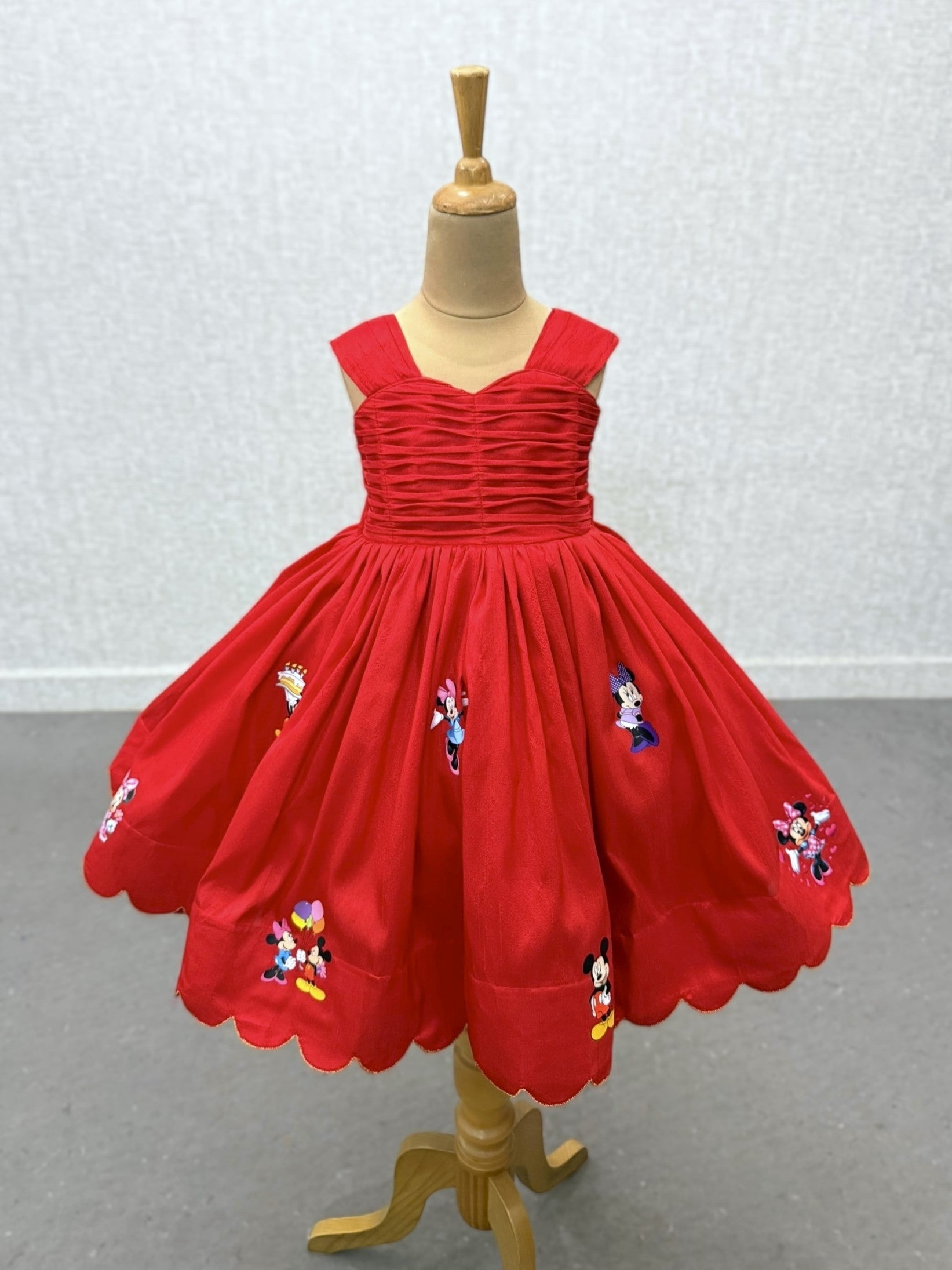Mickey & Minnie Carnival raw silk gown with scallop detailing
