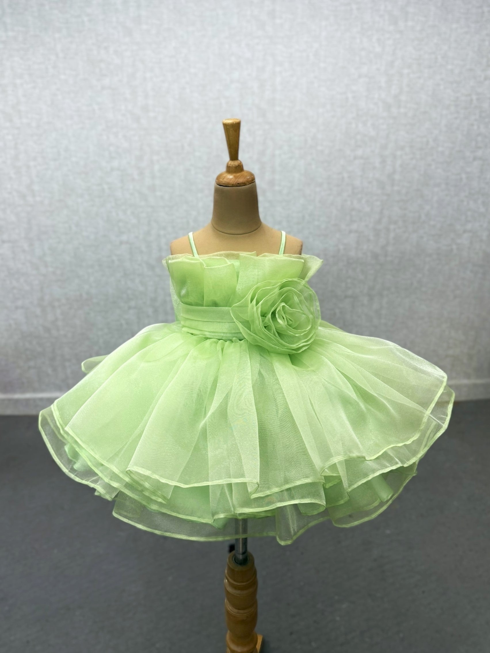 Leafy Charm organza floral gown