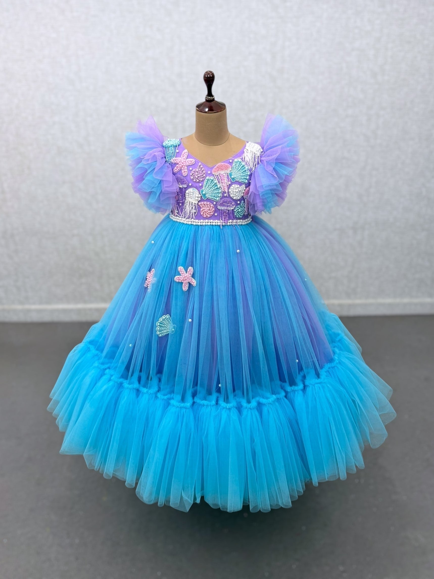 Mermaid Lagoon Couture gown with hand work detailing