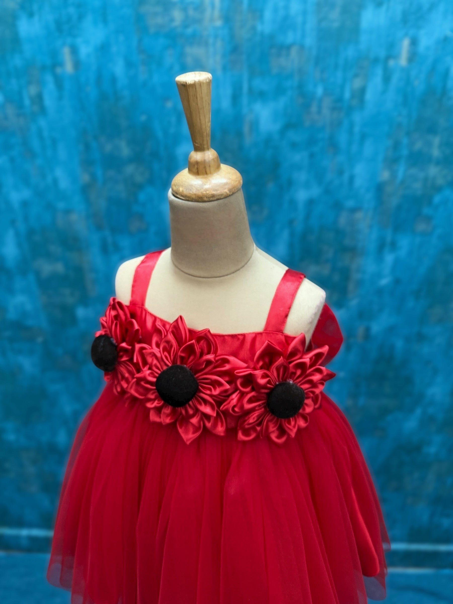 Red Dahlia Bloom Dress