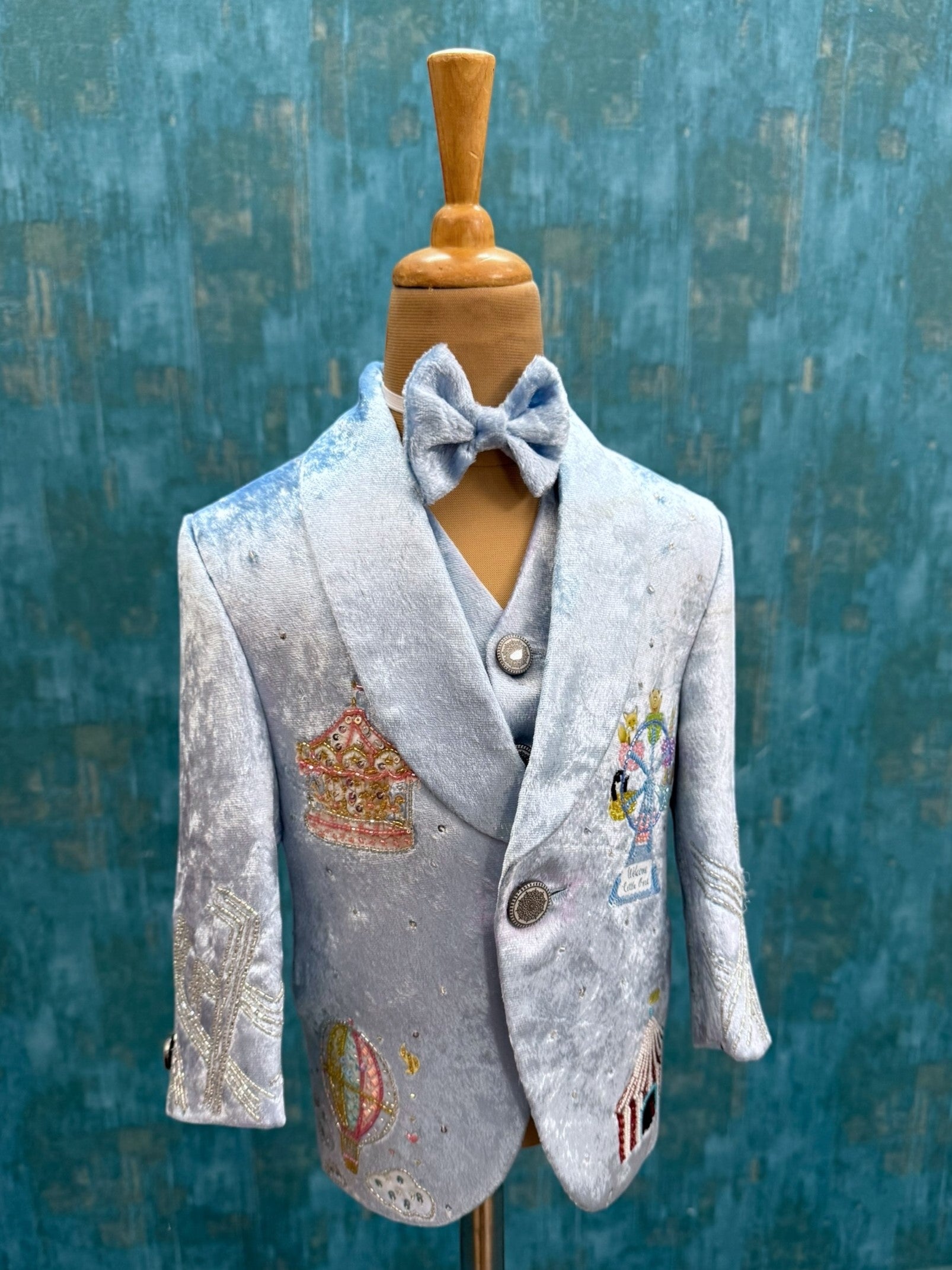 Ice Carnival Prince Suit- Comes with Waist coat, Shirt, Pant and Bow