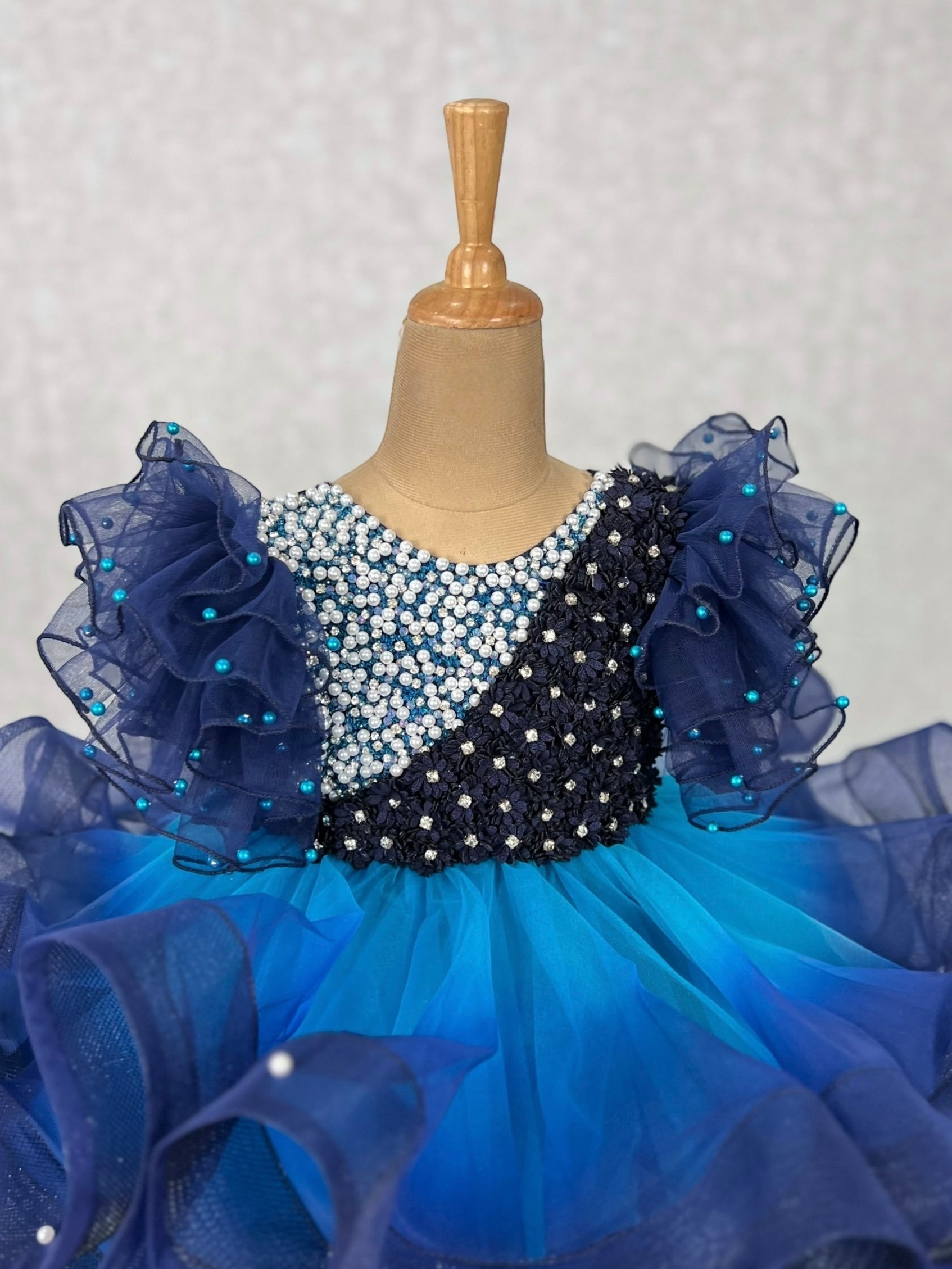 Blue Moonlit Pearl Fantasy Dress