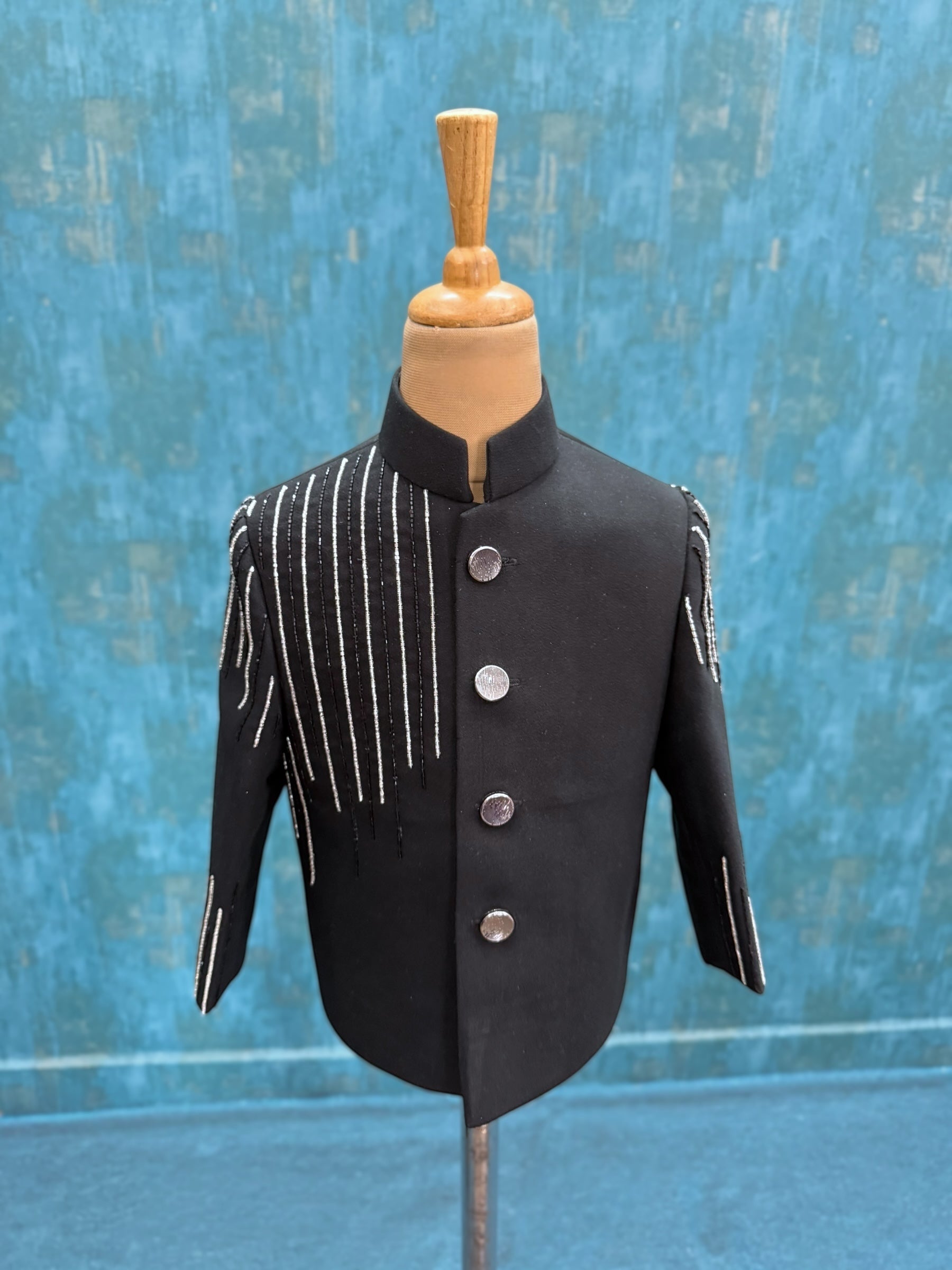 Midnight Cascade Couture Coat- Comes with Pant