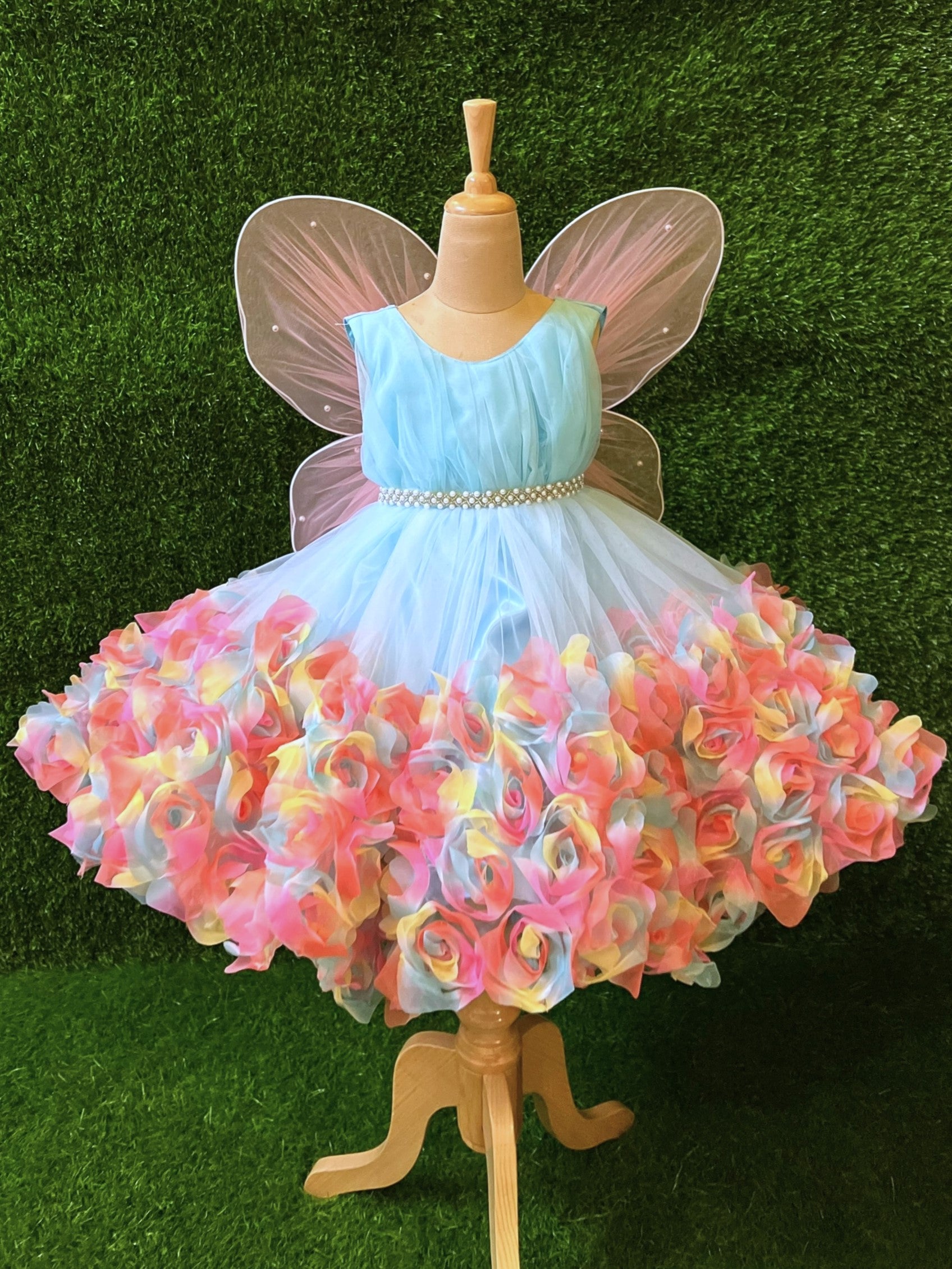 Enchanted Pastel Rose Fairy Gown 8-9Y