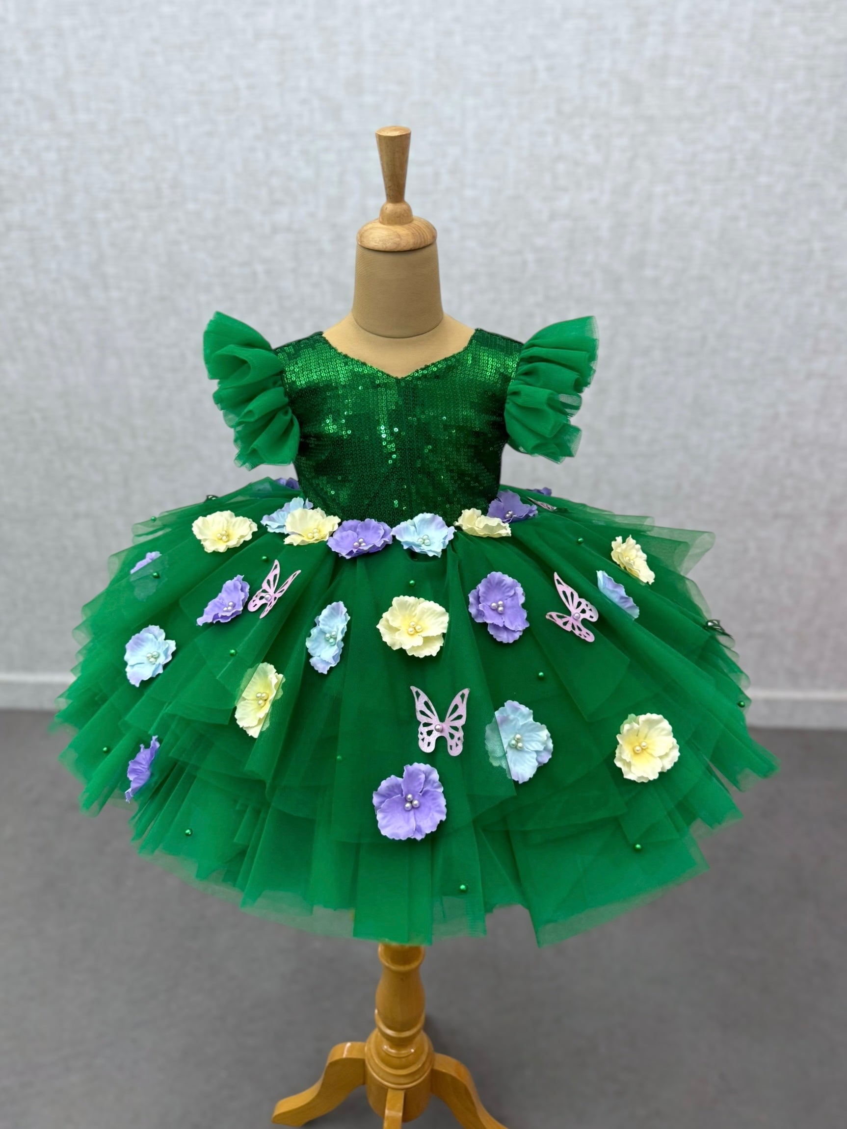 Emerald Garden Fairy Blossom Princess Ball Gown