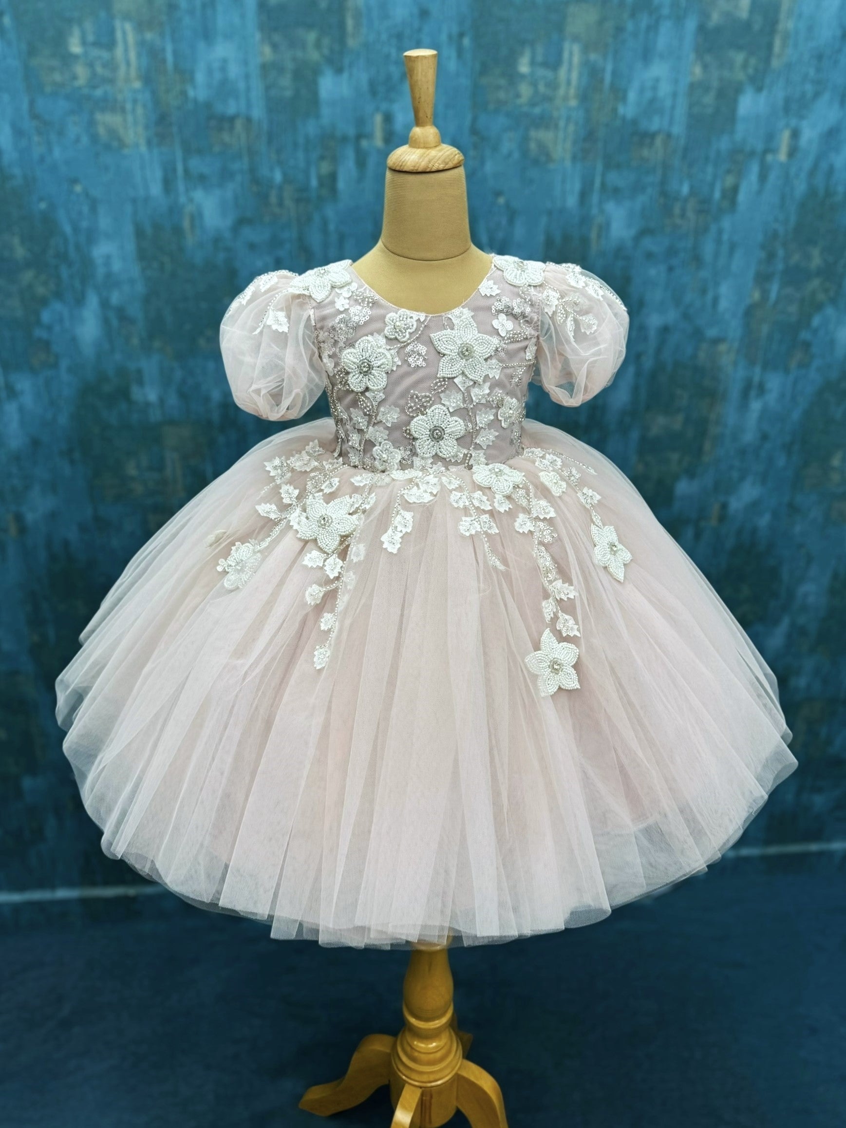 Ivory Whisper Sugar Bead Blossom Princess Ball Gown