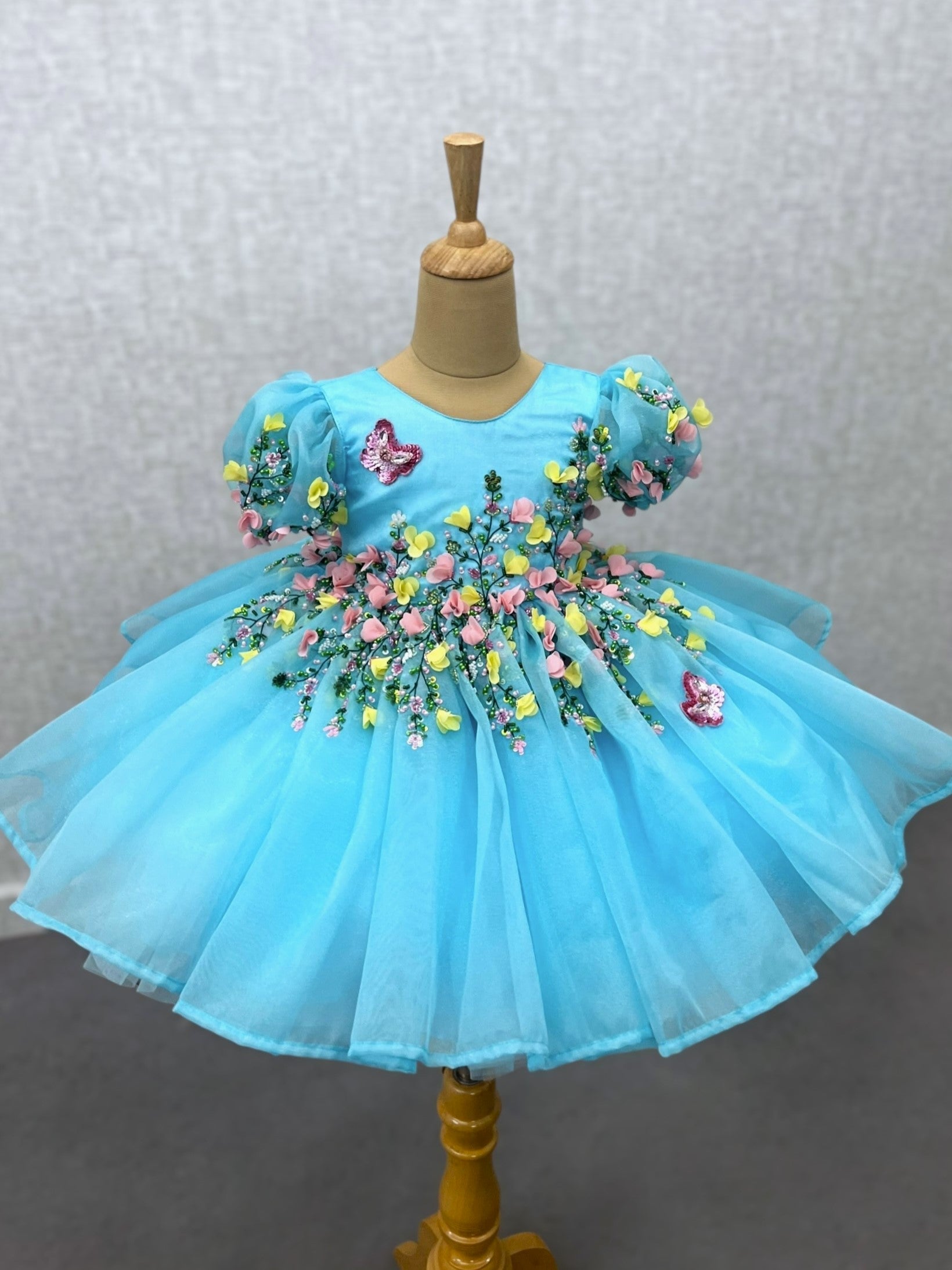 Sky Bloom Butterfly Sugar Bead Princess Ball Gown