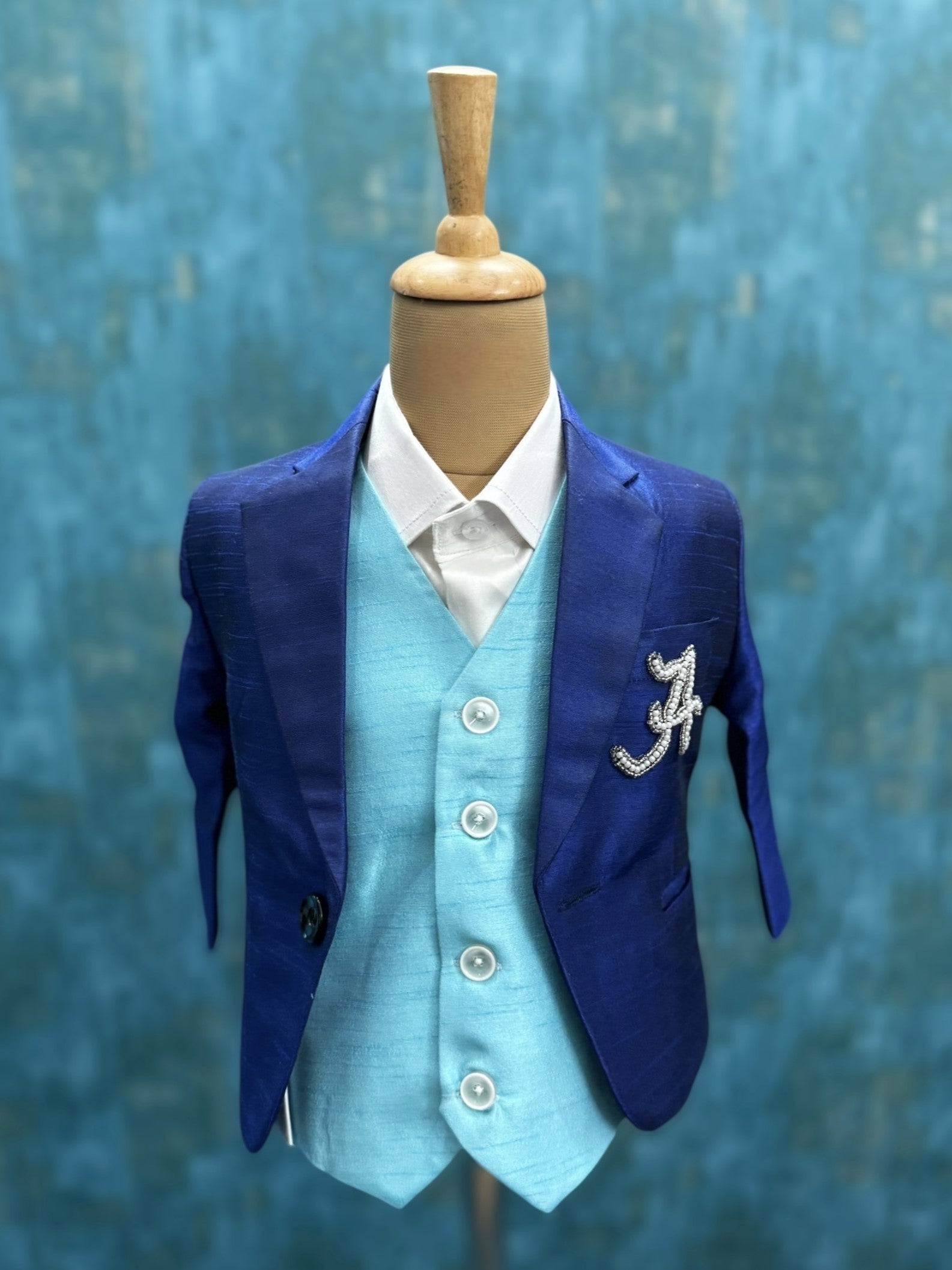 Blue Majesty Initial-Embellished Prince Suit