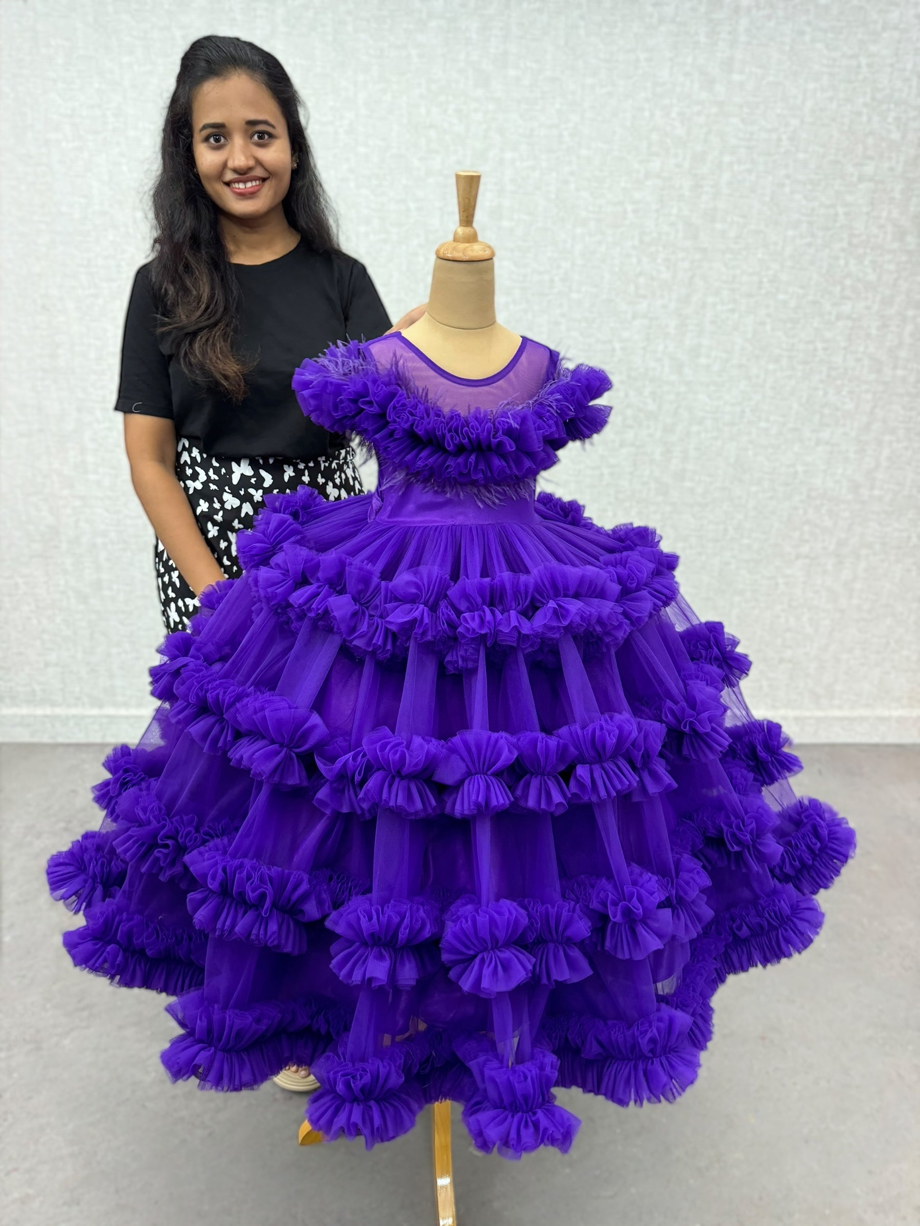 Imperial Purple Whisper Ruffle Royale Celebration Dress