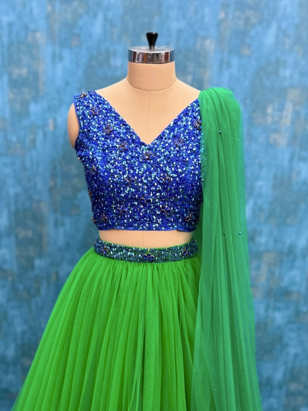 Party & Birthday Dresses Online, Blue-Green Celebration Gown Pair
