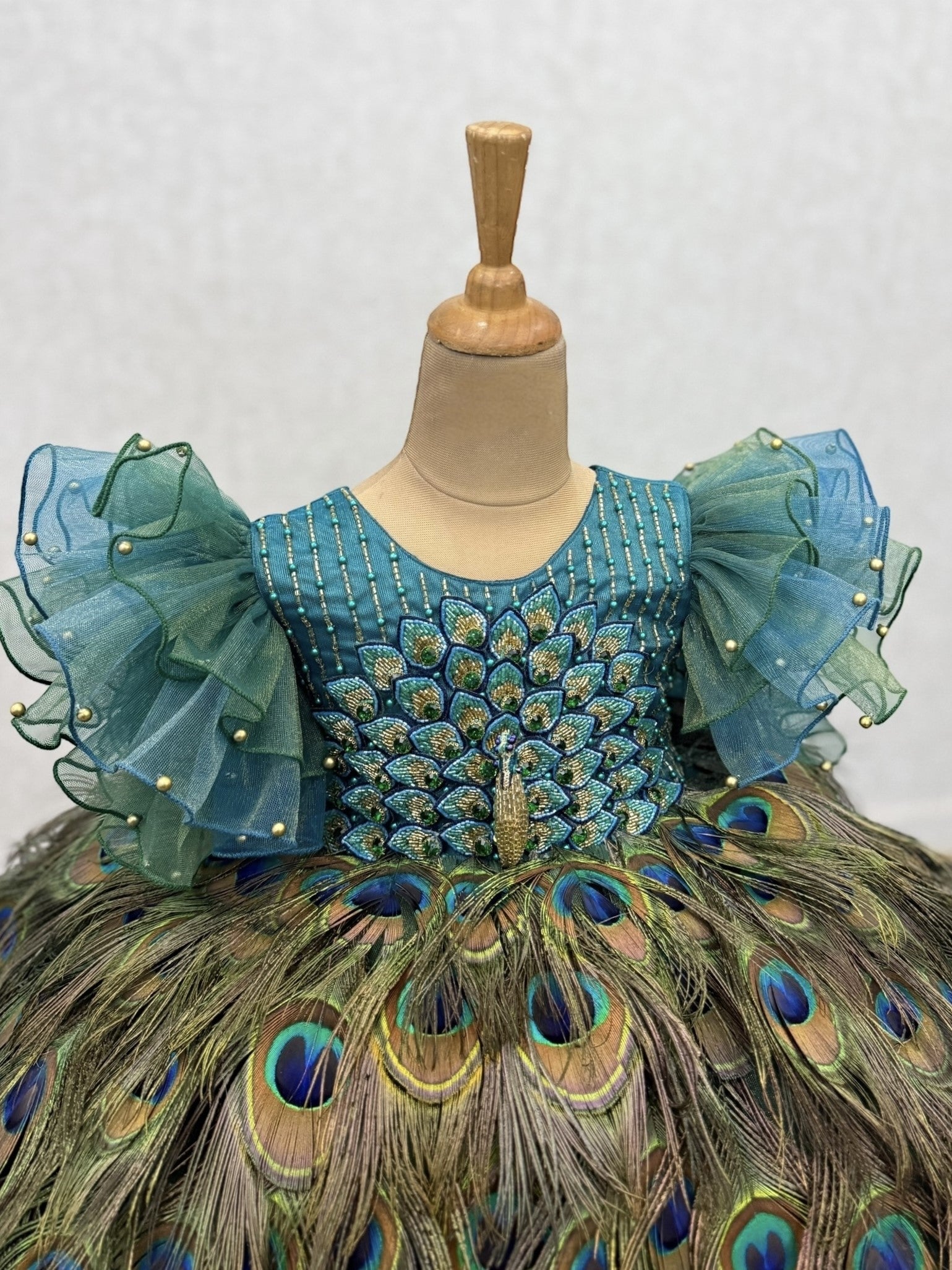 Peacock Dress for Girl Baby Online, Enchanted Peacock Princess Gown