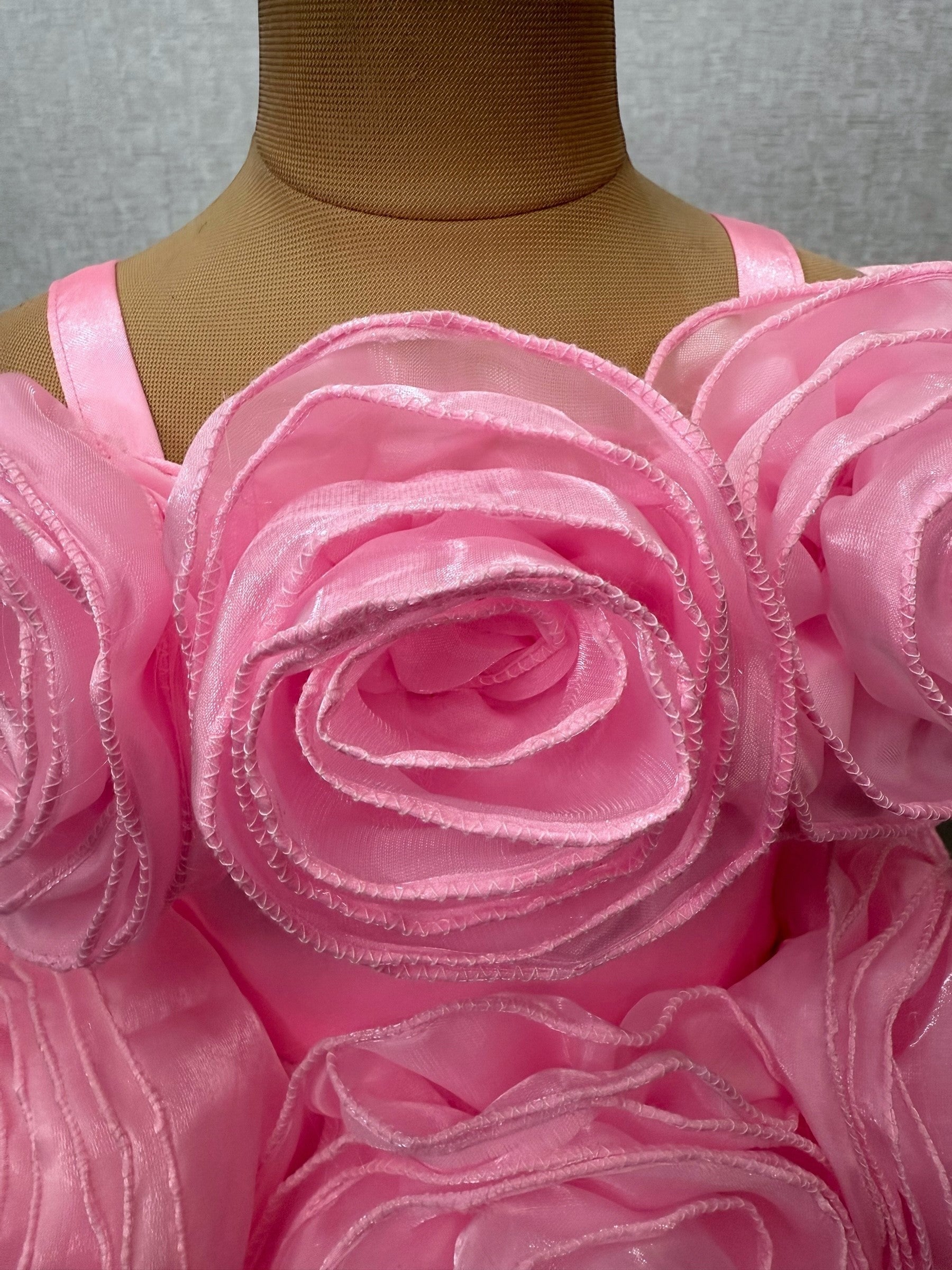 Royal Blush Rosehaven Petal Cloud Off-Shoulder Designer Gown