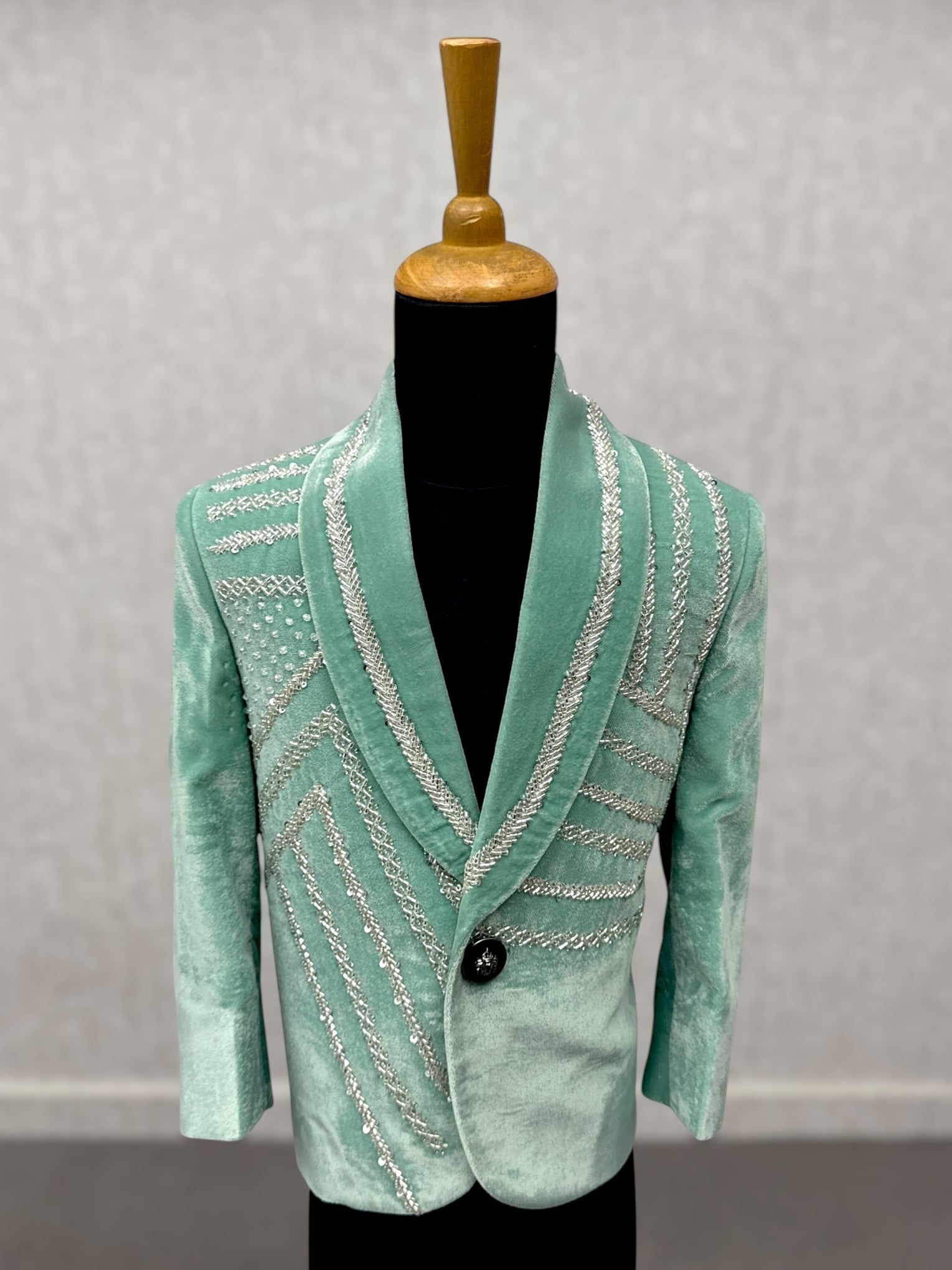 Majesty Mint Silver Sage Blazer- Comes with pant and shirt
