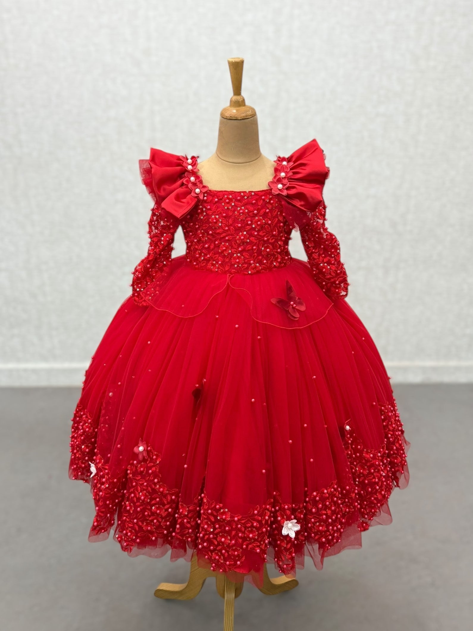 Royal Red Lace Ball Gown