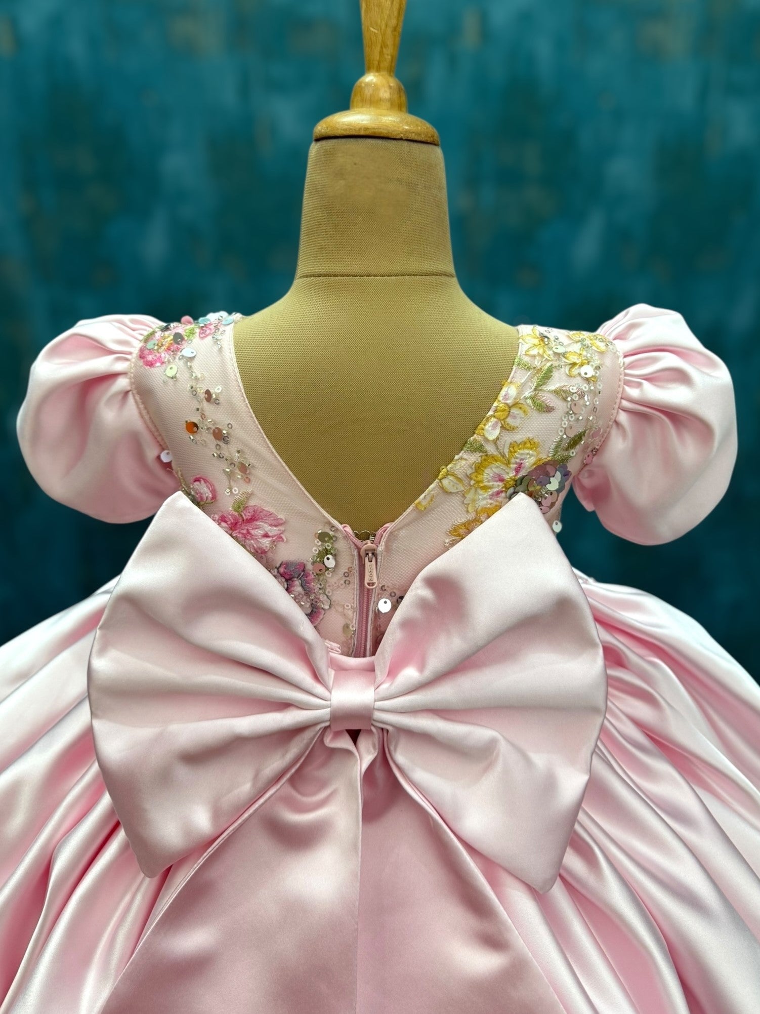 Pink Peony Elegance Floral Gown