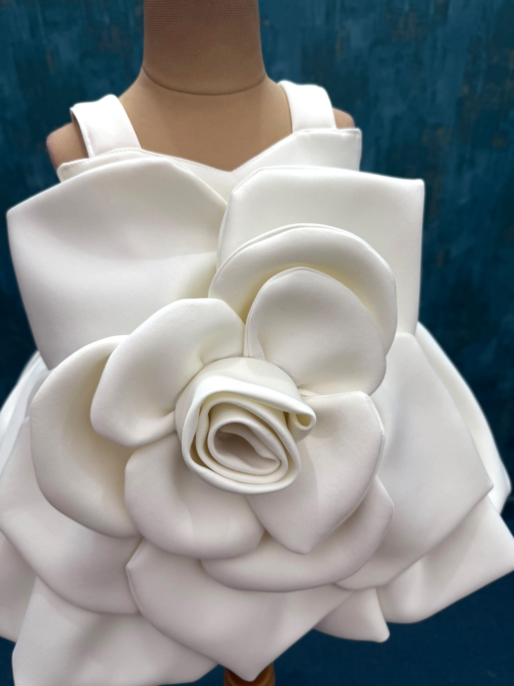 Eternal White Rose Elegance Dress