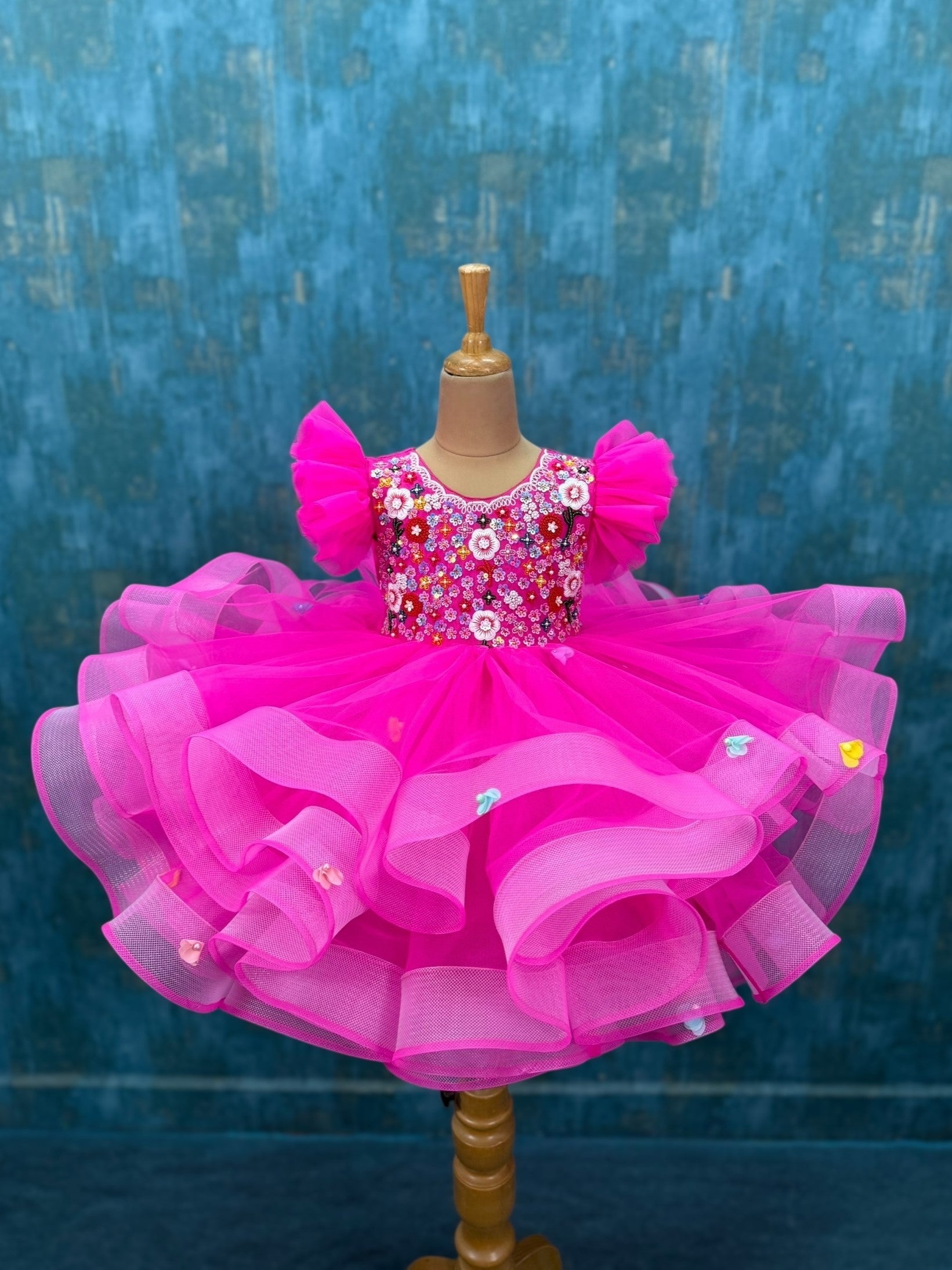 PINK Blossom Dream Dress WITH FLORAL WORK TOP