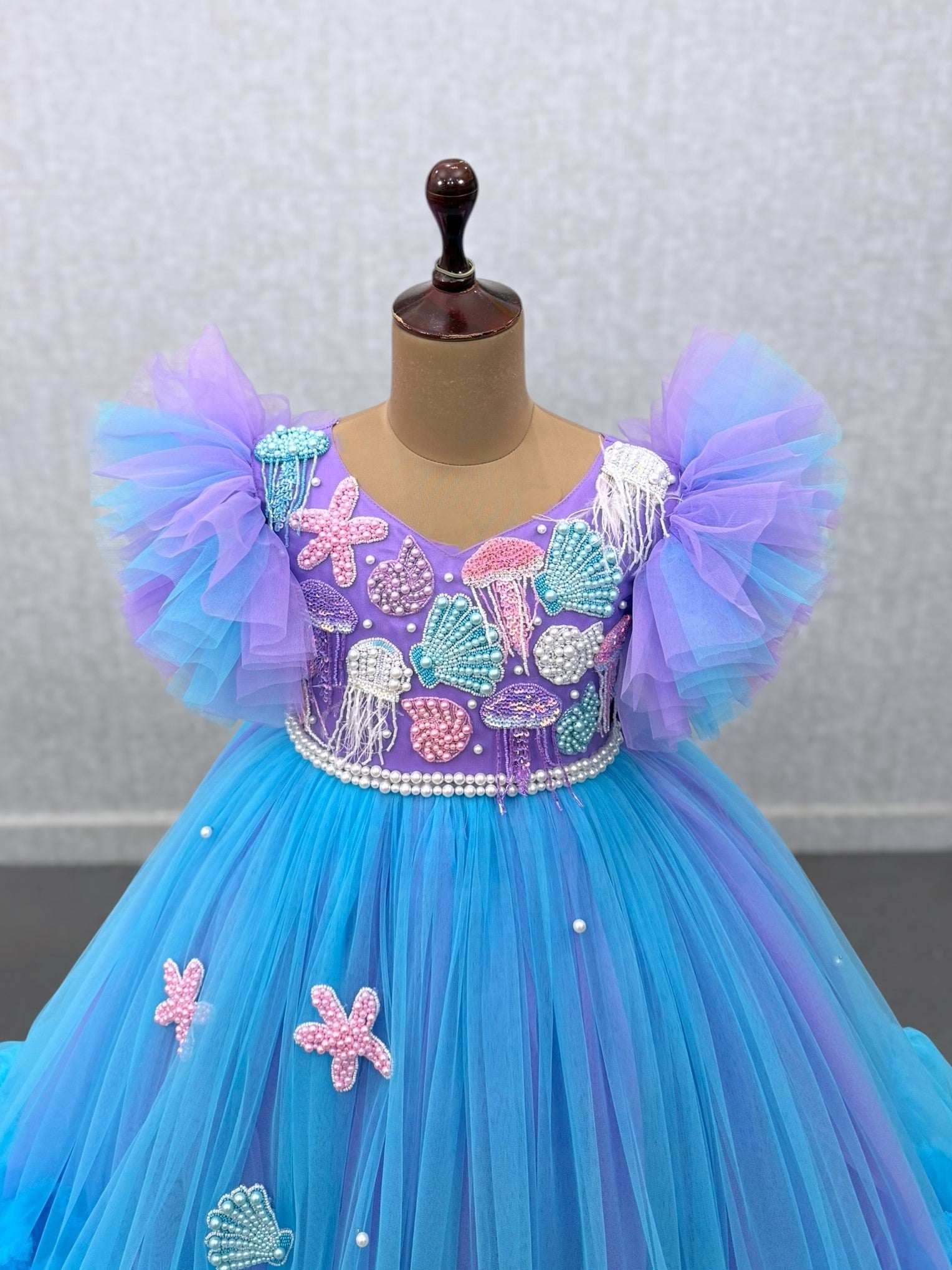 Mermaid Lagoon Couture gown with hand work detailing