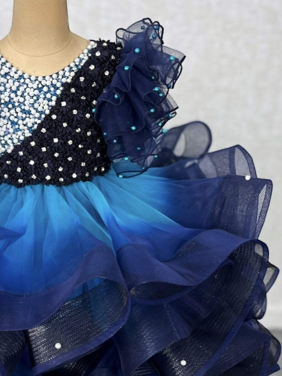 Blue Moonlit Pearl Fantasy Dress
