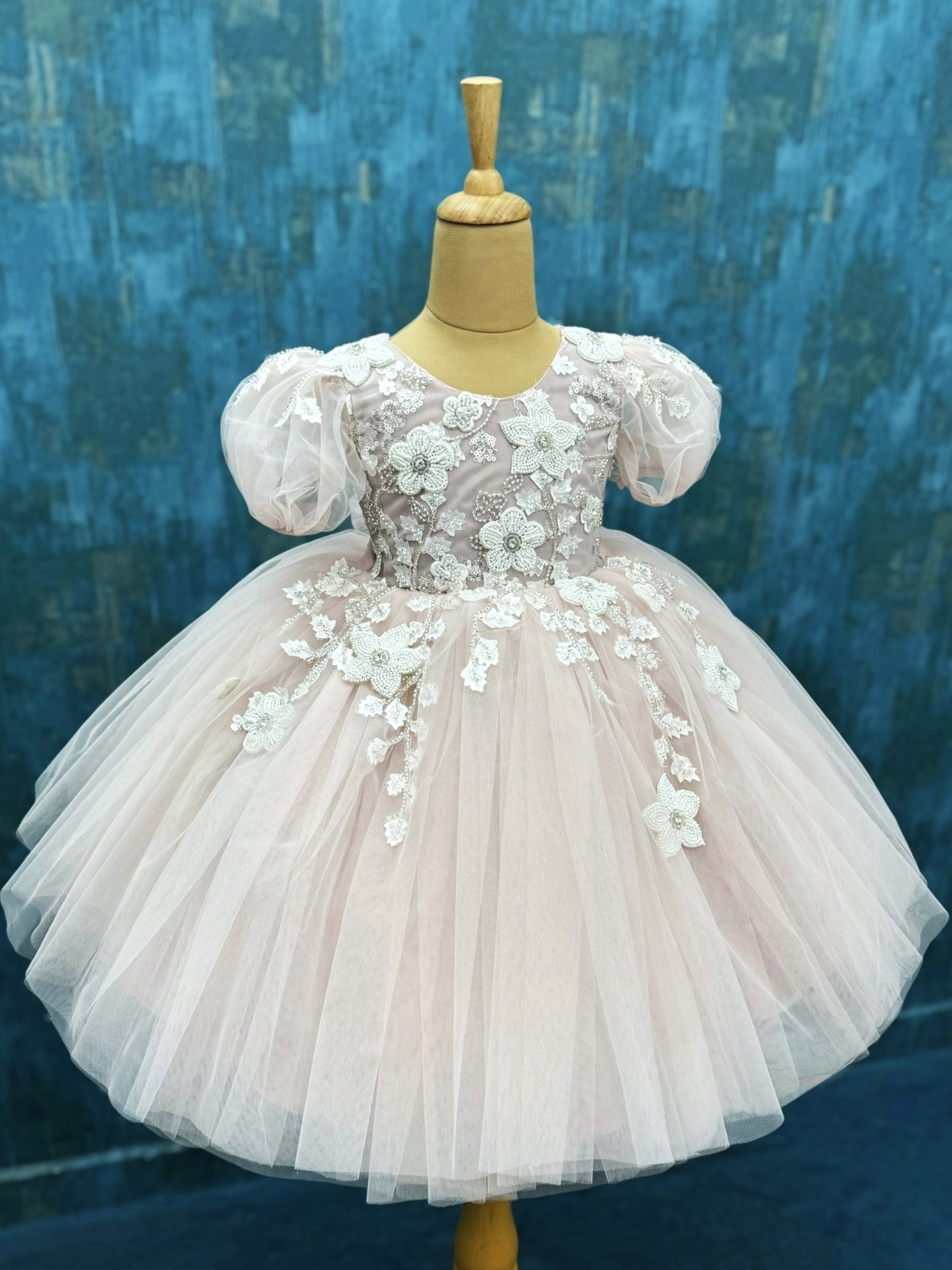 Ivory Whisper Sugar Bead Blossom Princess Ball Gown