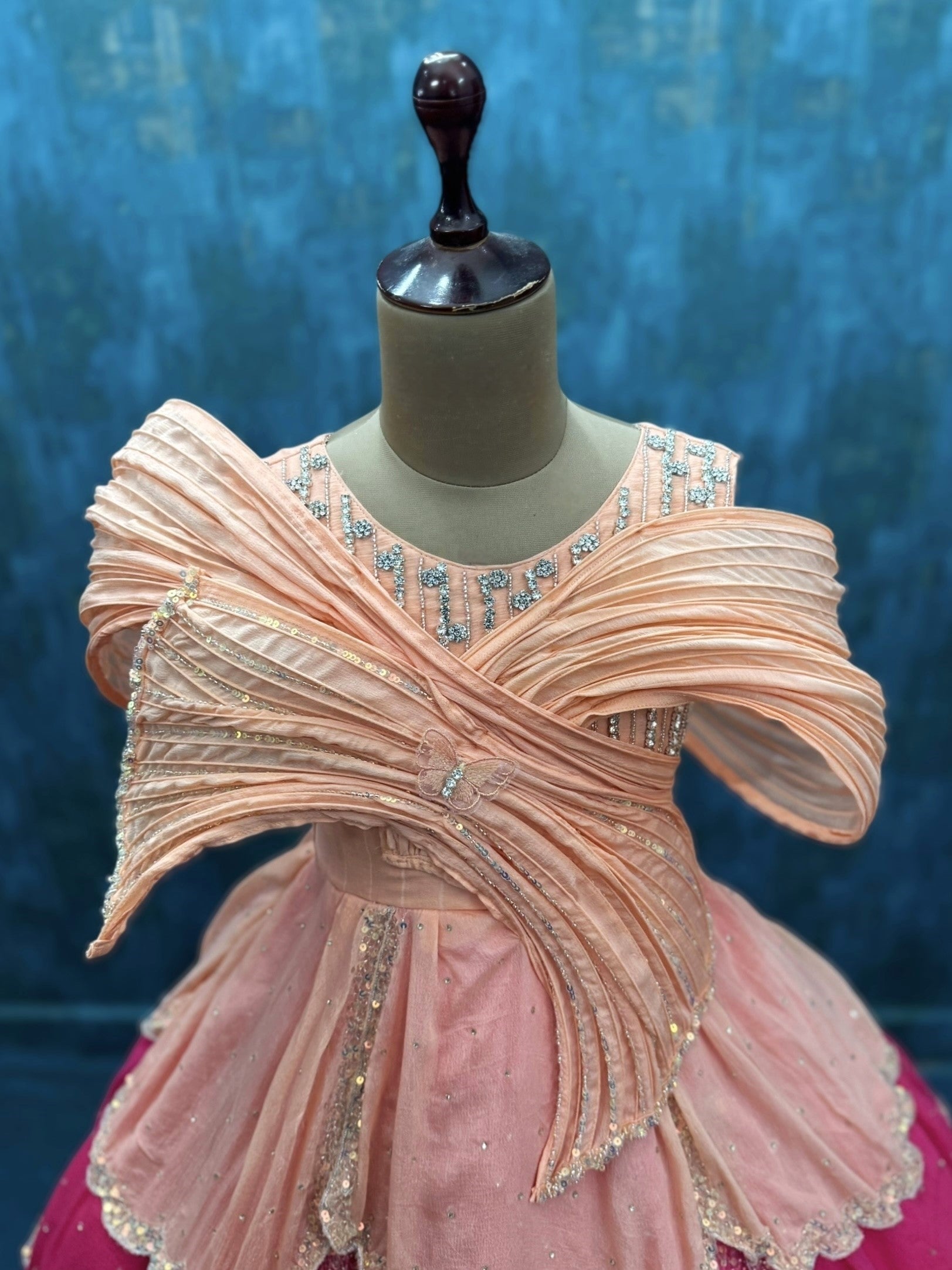 Peach Crown Blossom Luxe Ball Gown