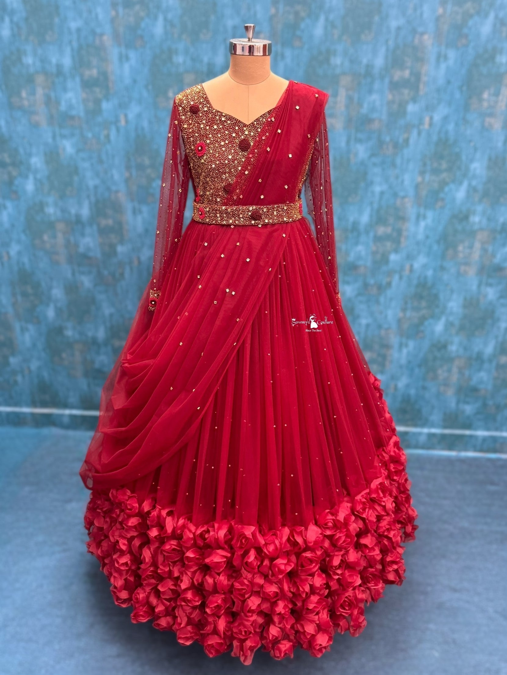 Premium Occasion Wear Dresses Online, Royal Red Mom & Daughter Duo