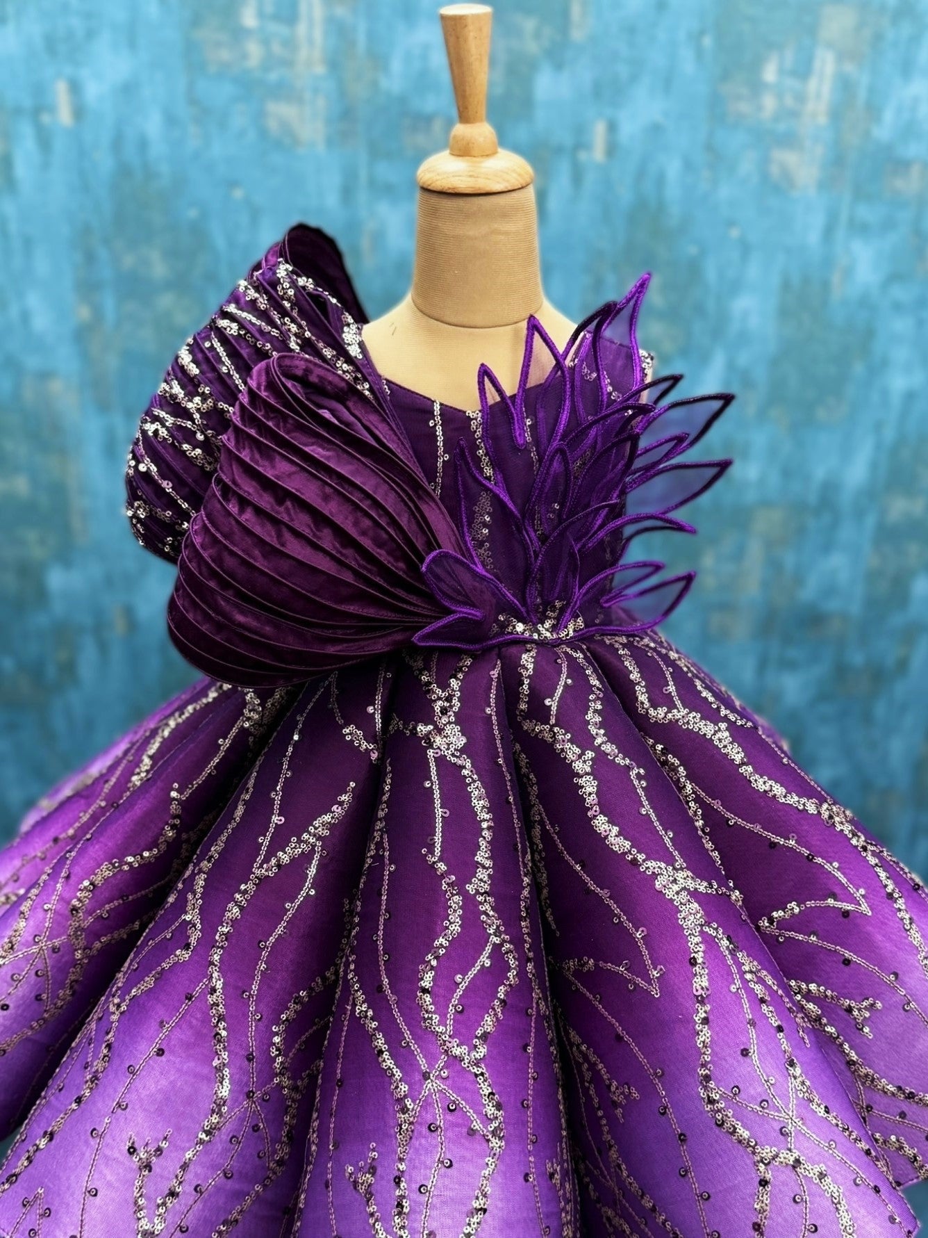 Couture Dresses Online, Purple Sequin Party Dress
