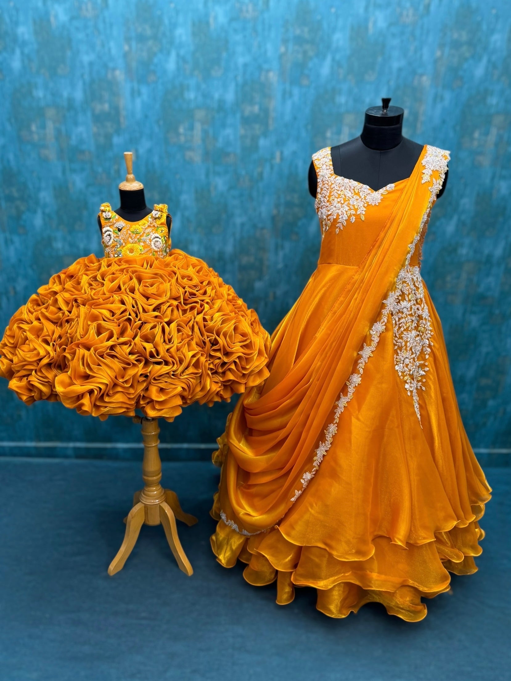 Buy Mother Daughter Dresses Online, Golden Bloom Celebration Matching Set