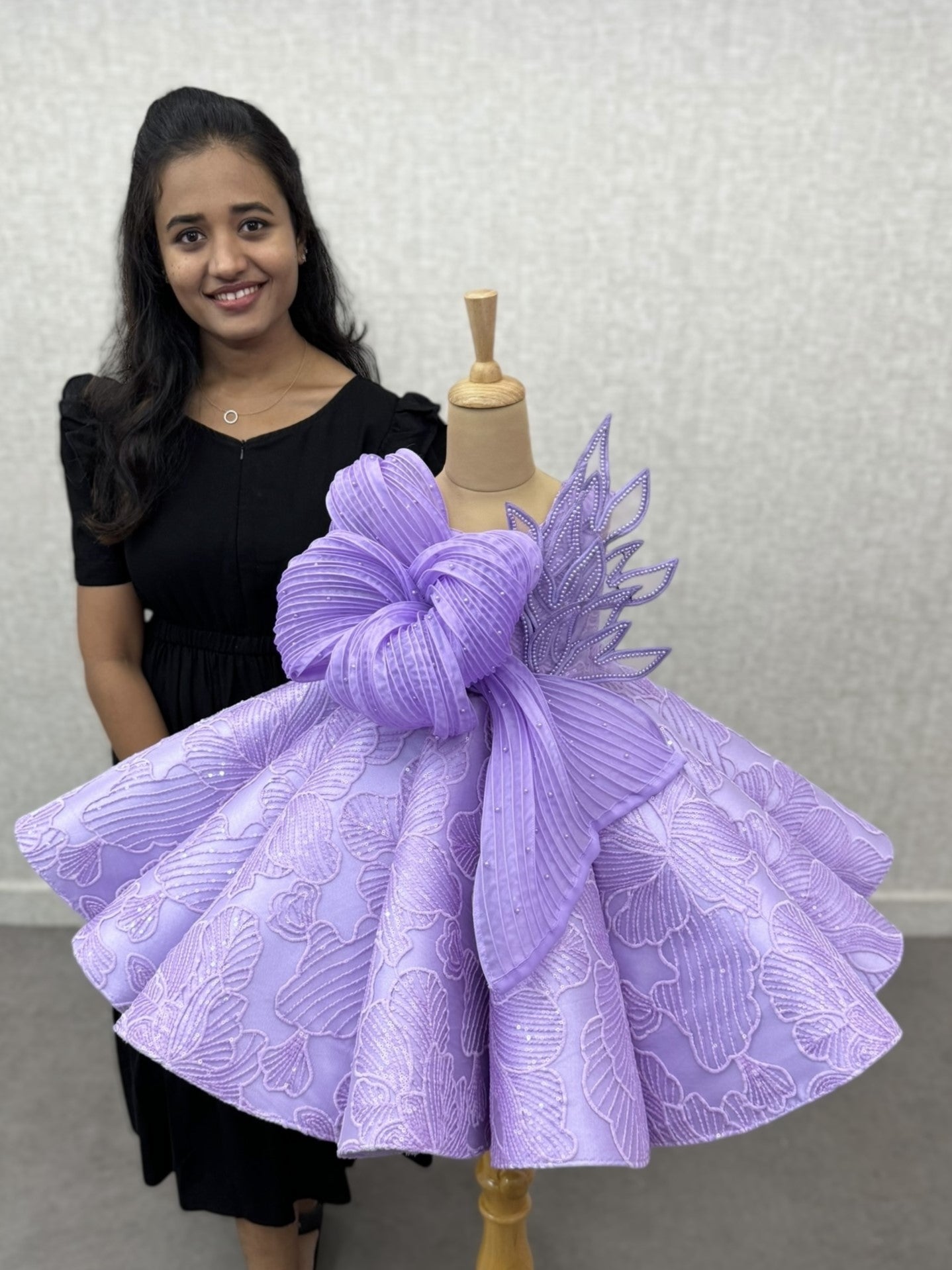 Lilac Feather Bloom Gown
