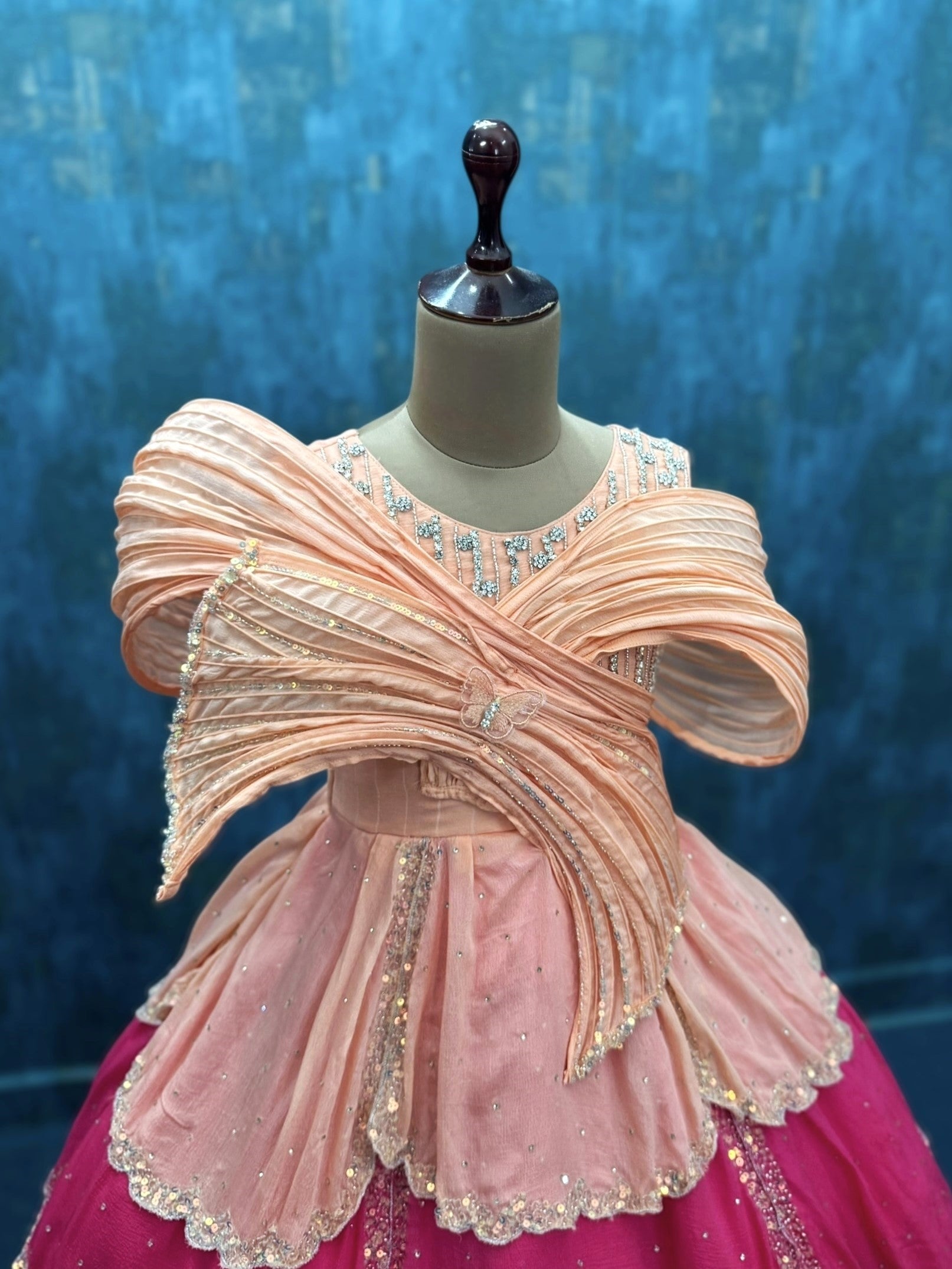 Peach Crown Blossom Luxe Ball Gown