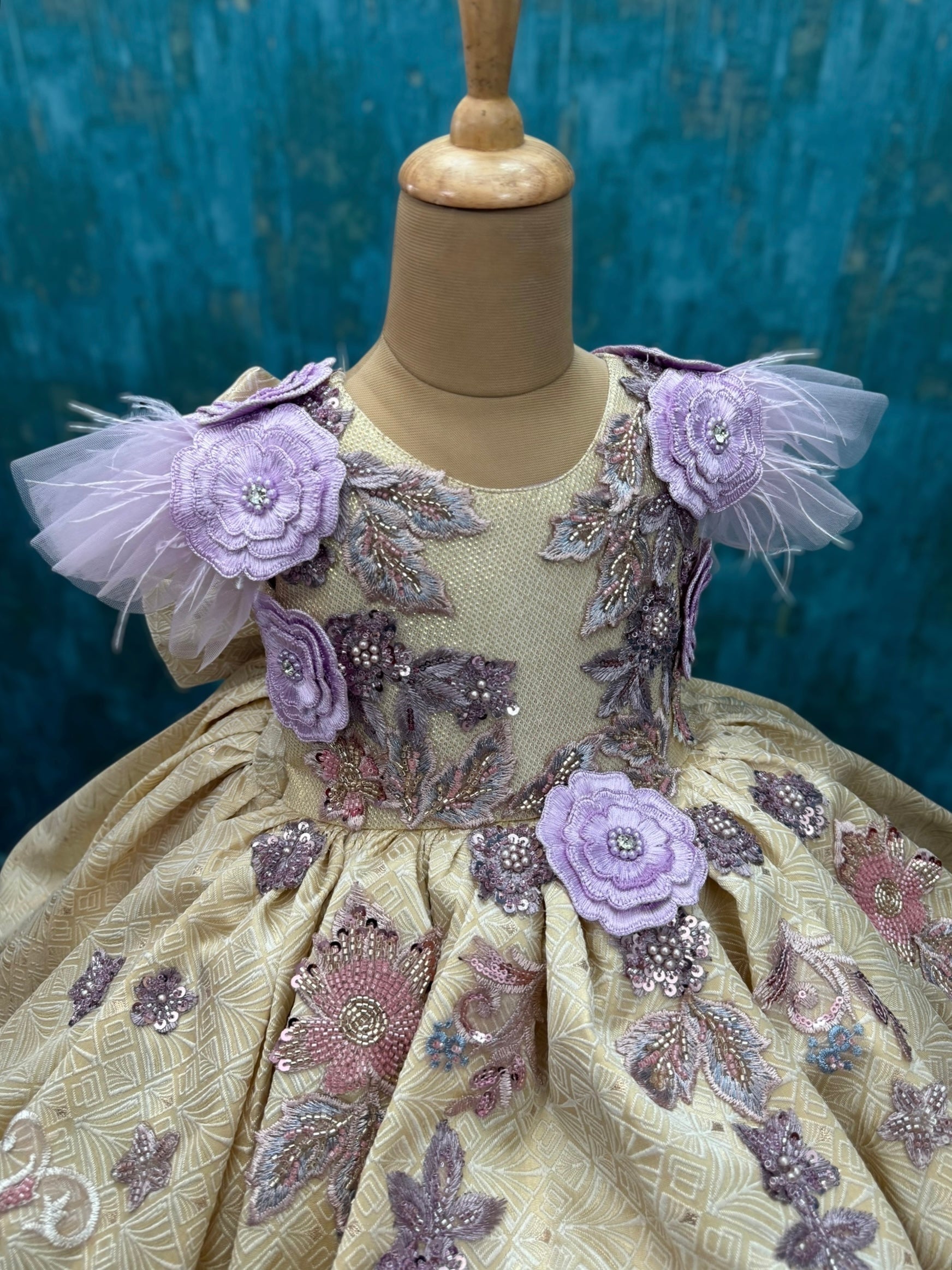 Ivory Lilac Whisper Princess Couture Gown