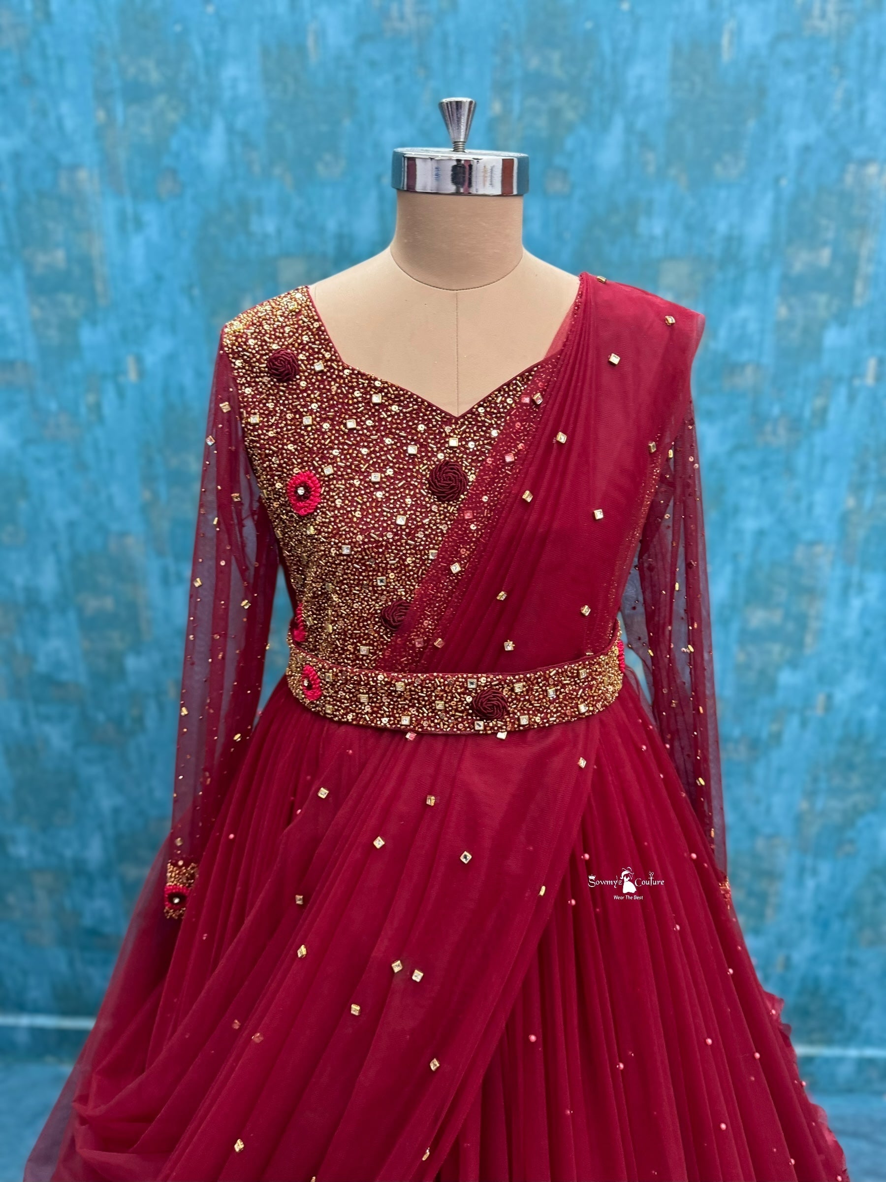 Premium Occasion Wear Dresses Online, Royal Red Mom & Daughter Duo