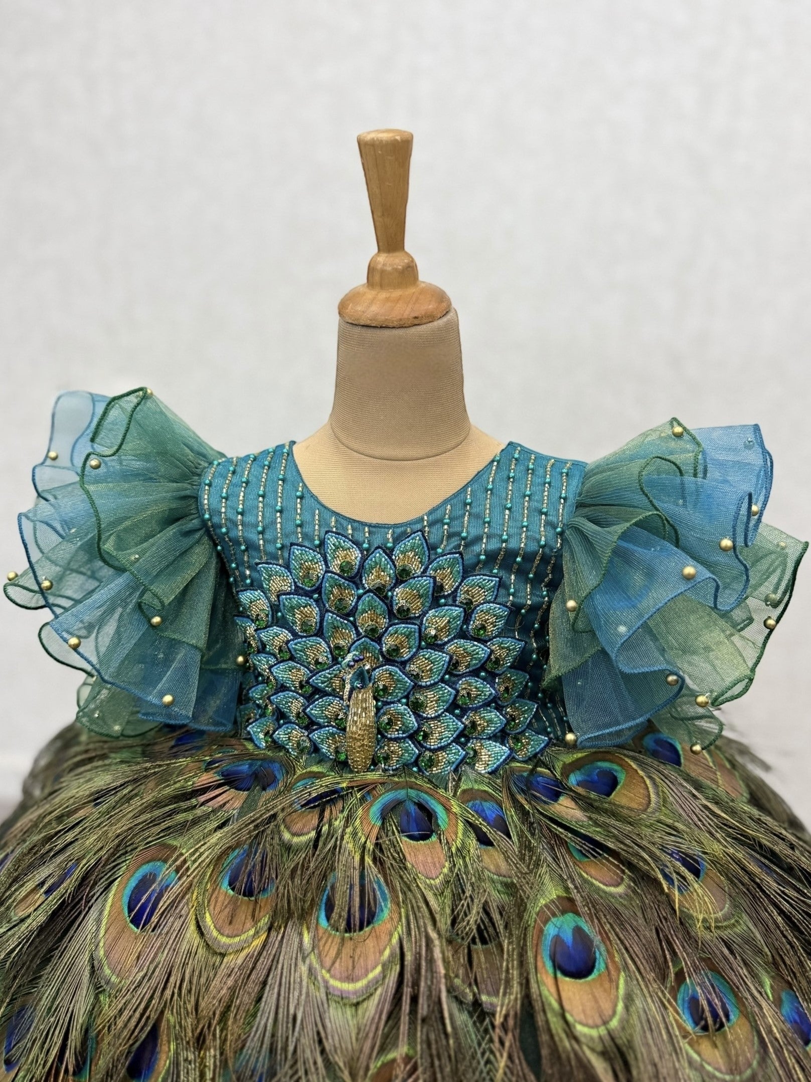 Peacock Dress for Girl Baby Online, Enchanted Peacock Princess Gown