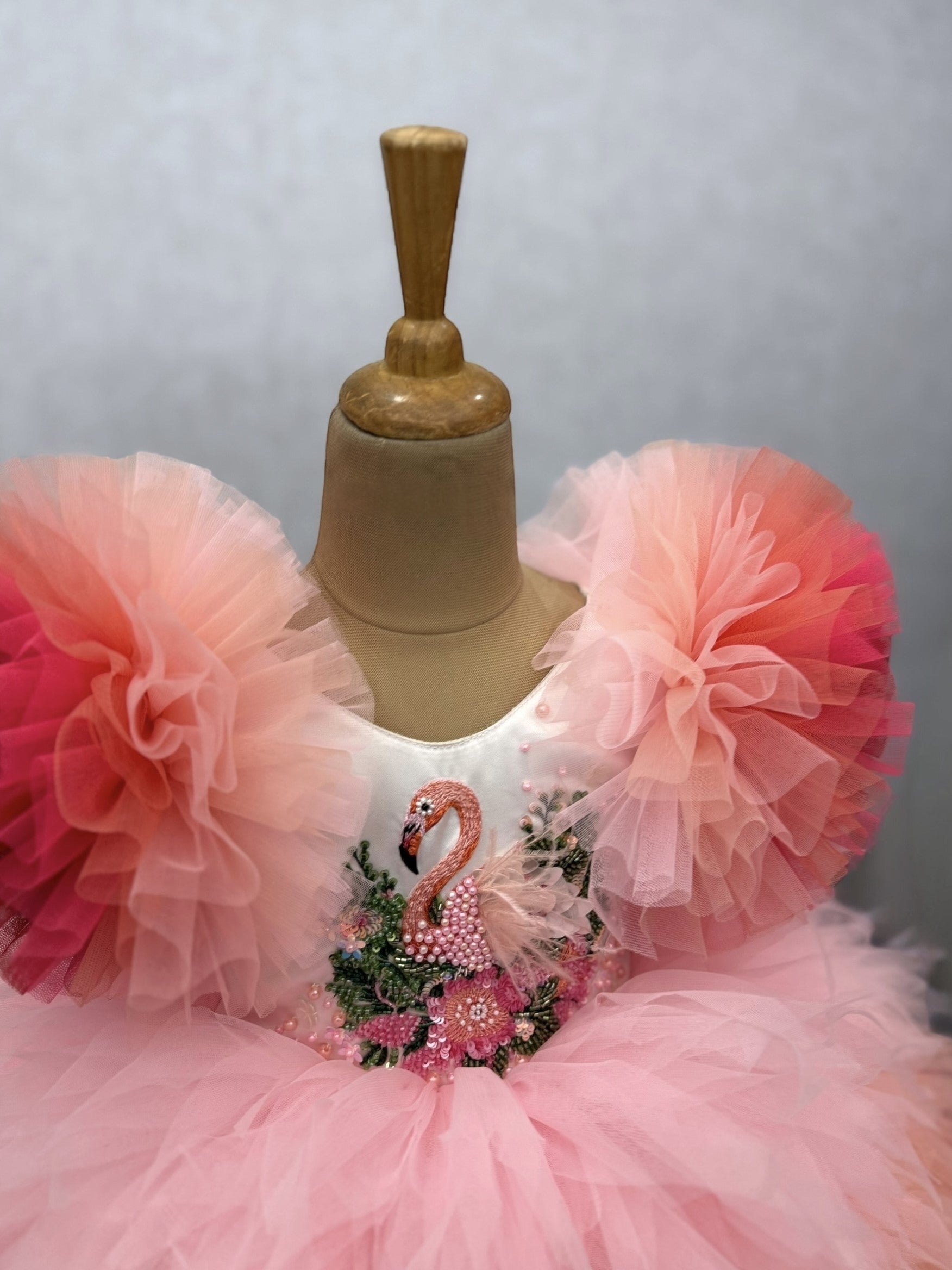 Ball gown for girls Online, Girls Flamingo Ombre Tulle Dress