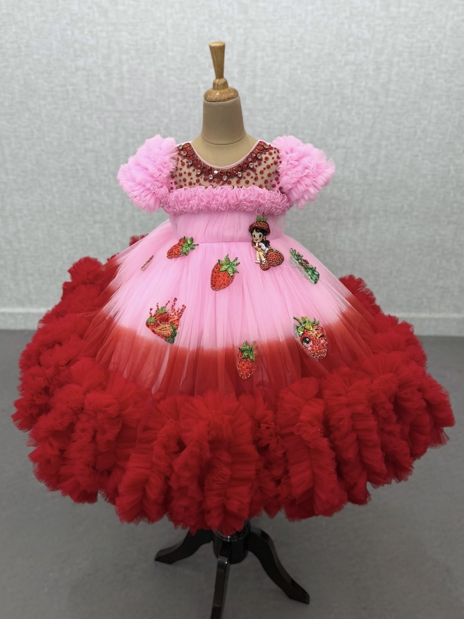 Strawberry Blush Fairy Delight Baby Gown