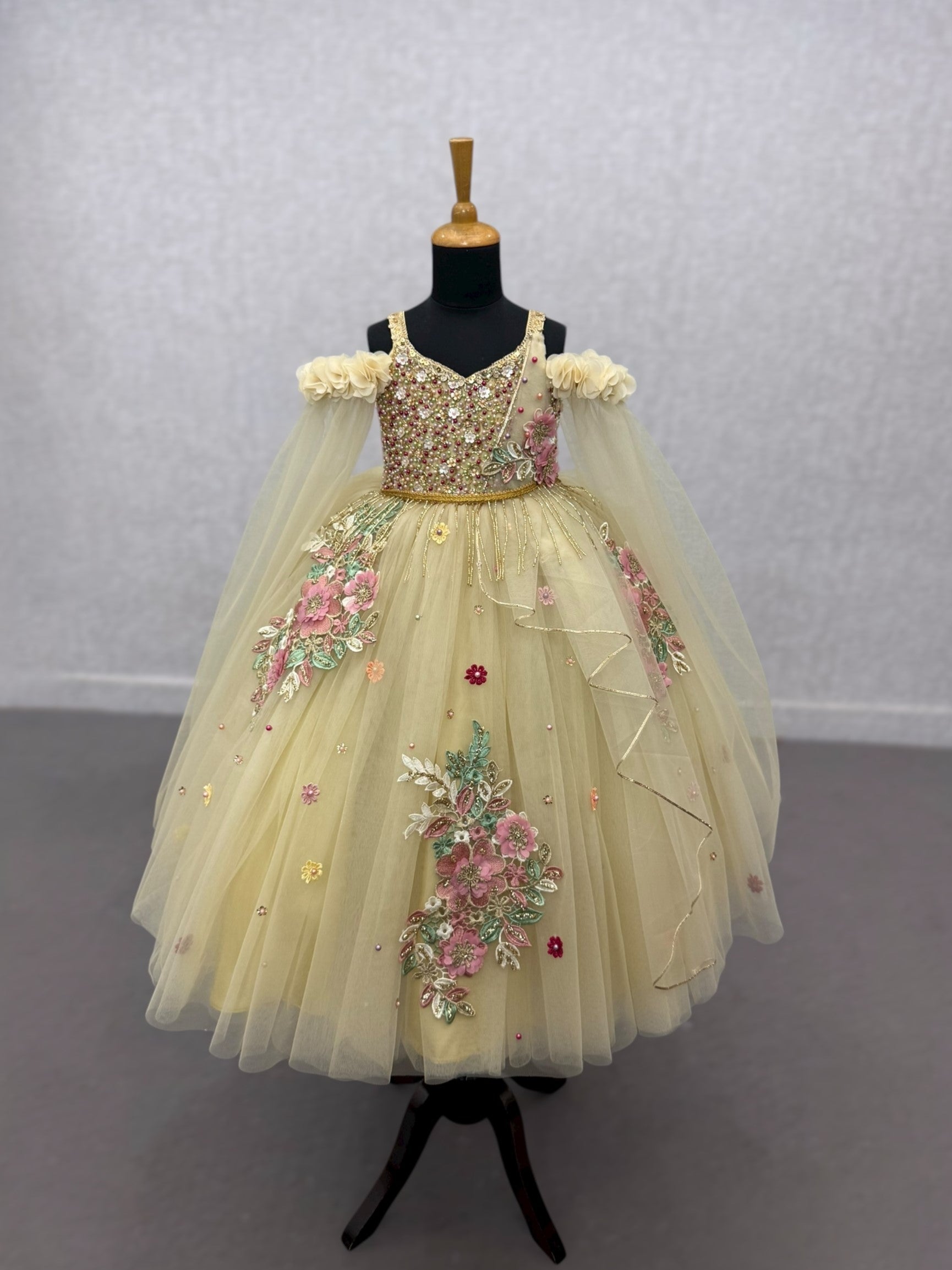 Golden Petal Whisper Couture