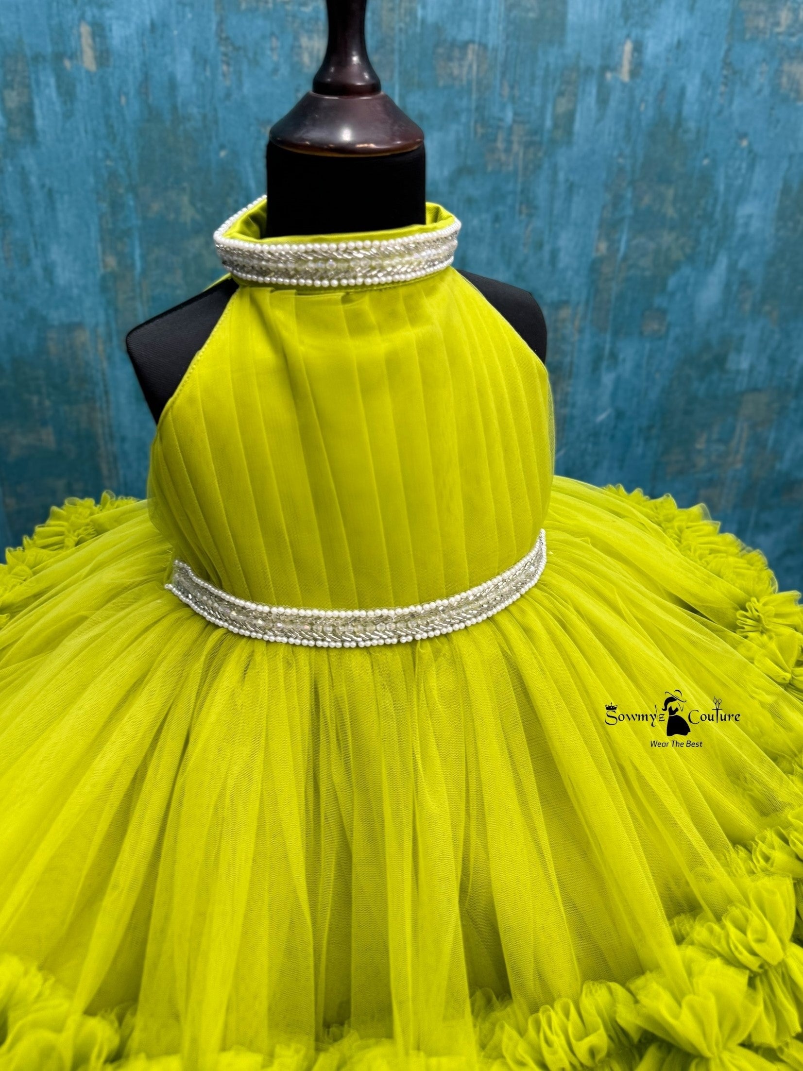 Lime Glow Princess Dress
