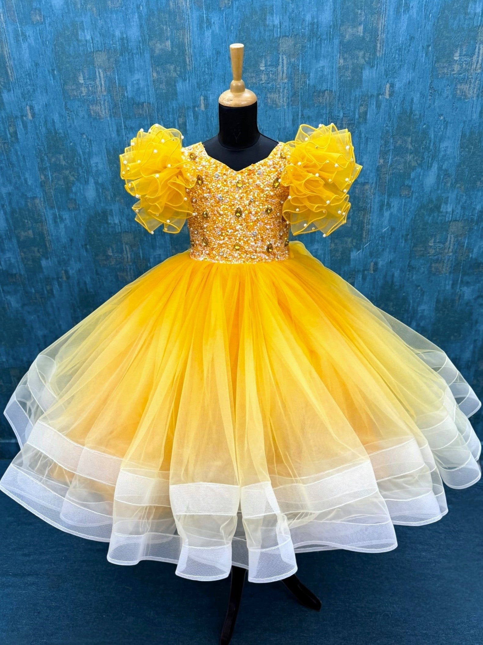 Royal Yellow Glow Enchanted Princess Ball Gown