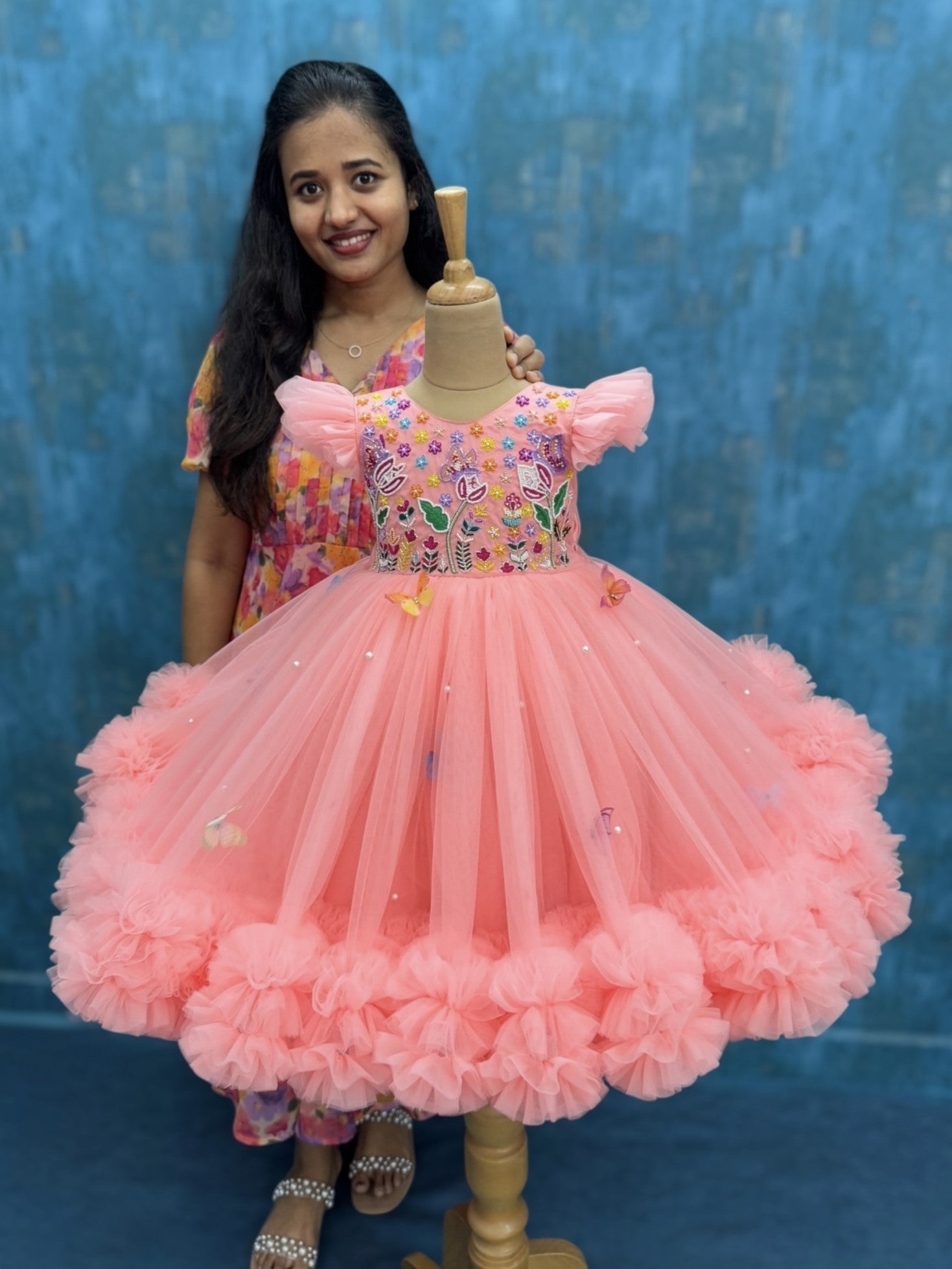 Blush Petal Butterfly Garden Princess Gown