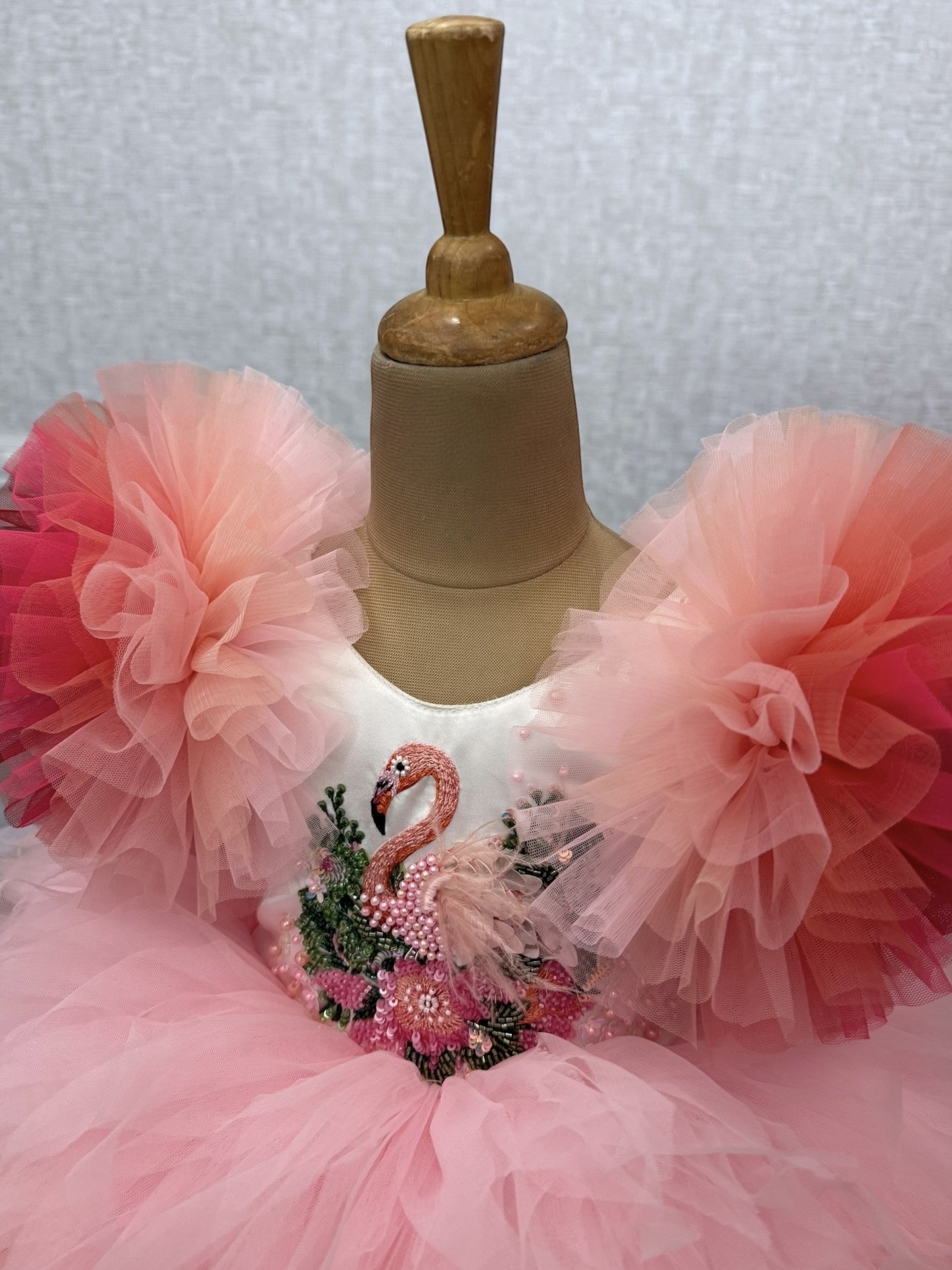 Ball gown for girls Online, Girls Flamingo Ombre Tulle Dress