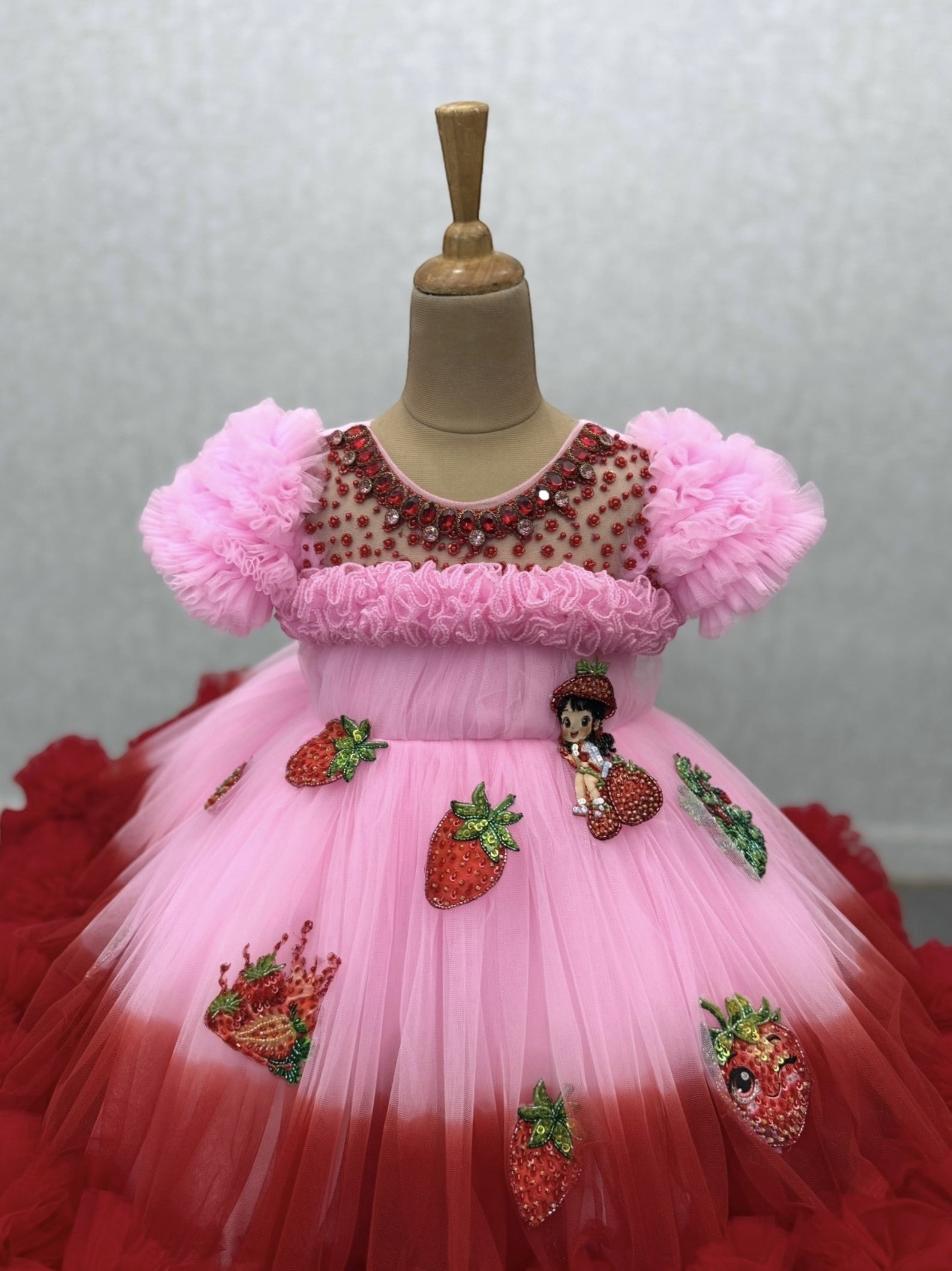 Strawberry Blush Fairy Delight Baby Gown